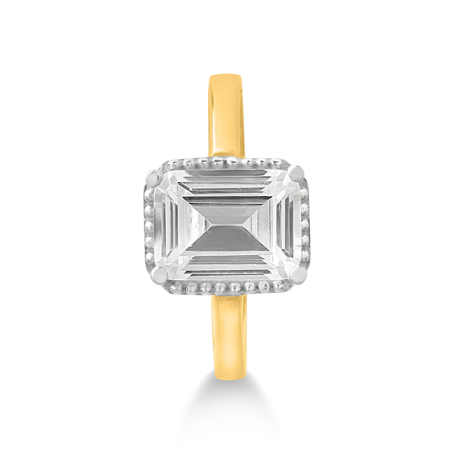 Inel de logodna din aur galben cu zirconia