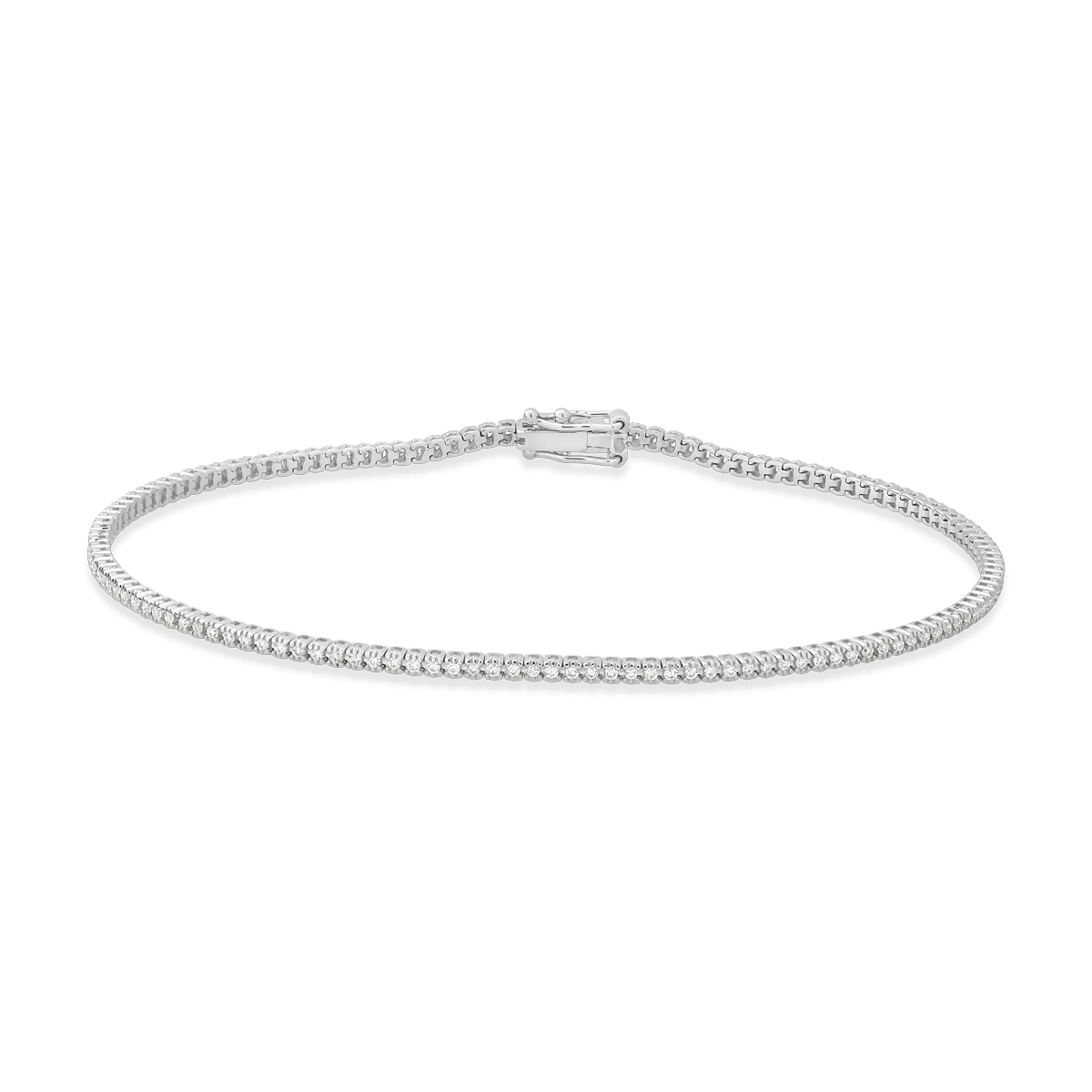 Bratara tennis din aur alb cu diamante de 1.1ct