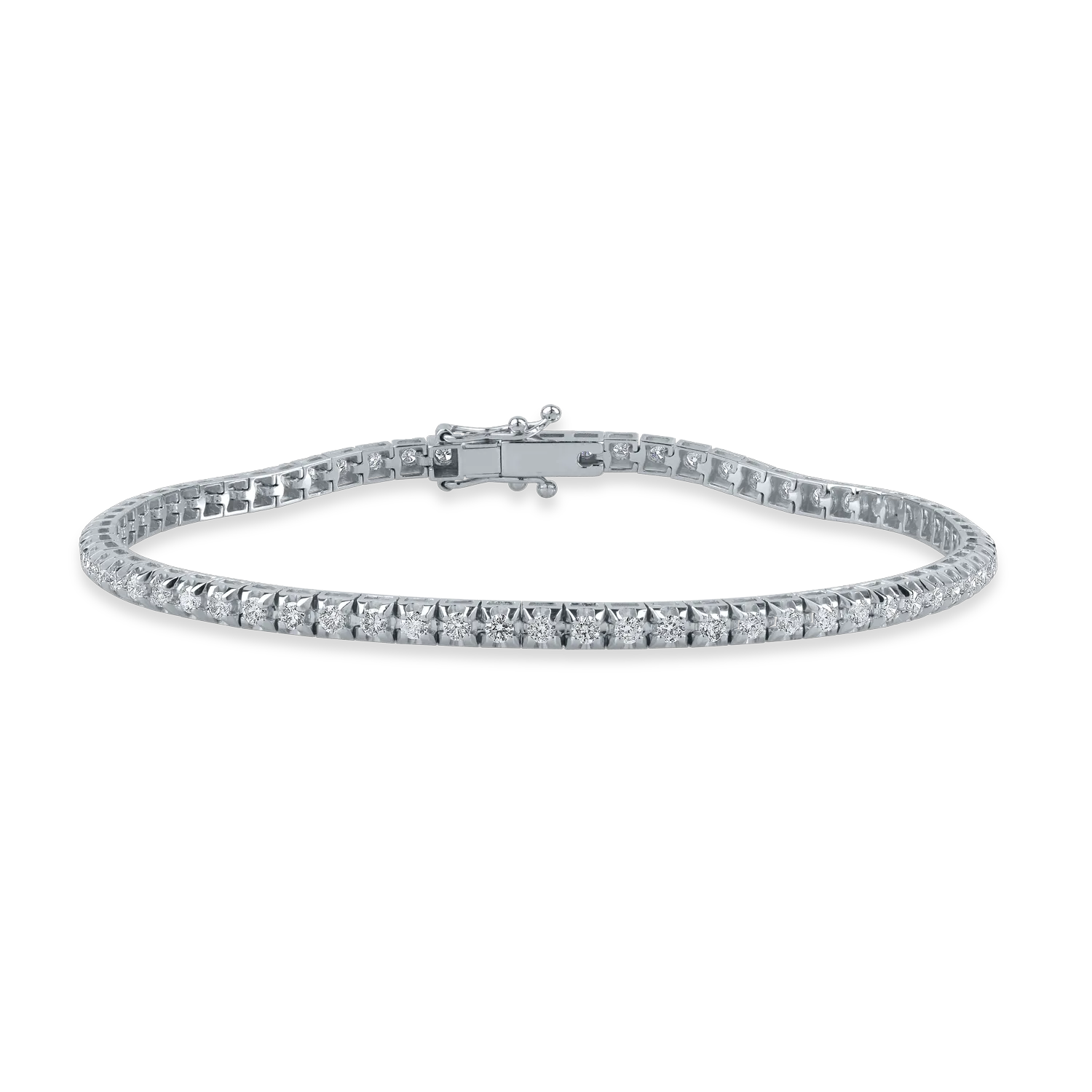 White gold tennis bracelet with 1.85ct diamonds