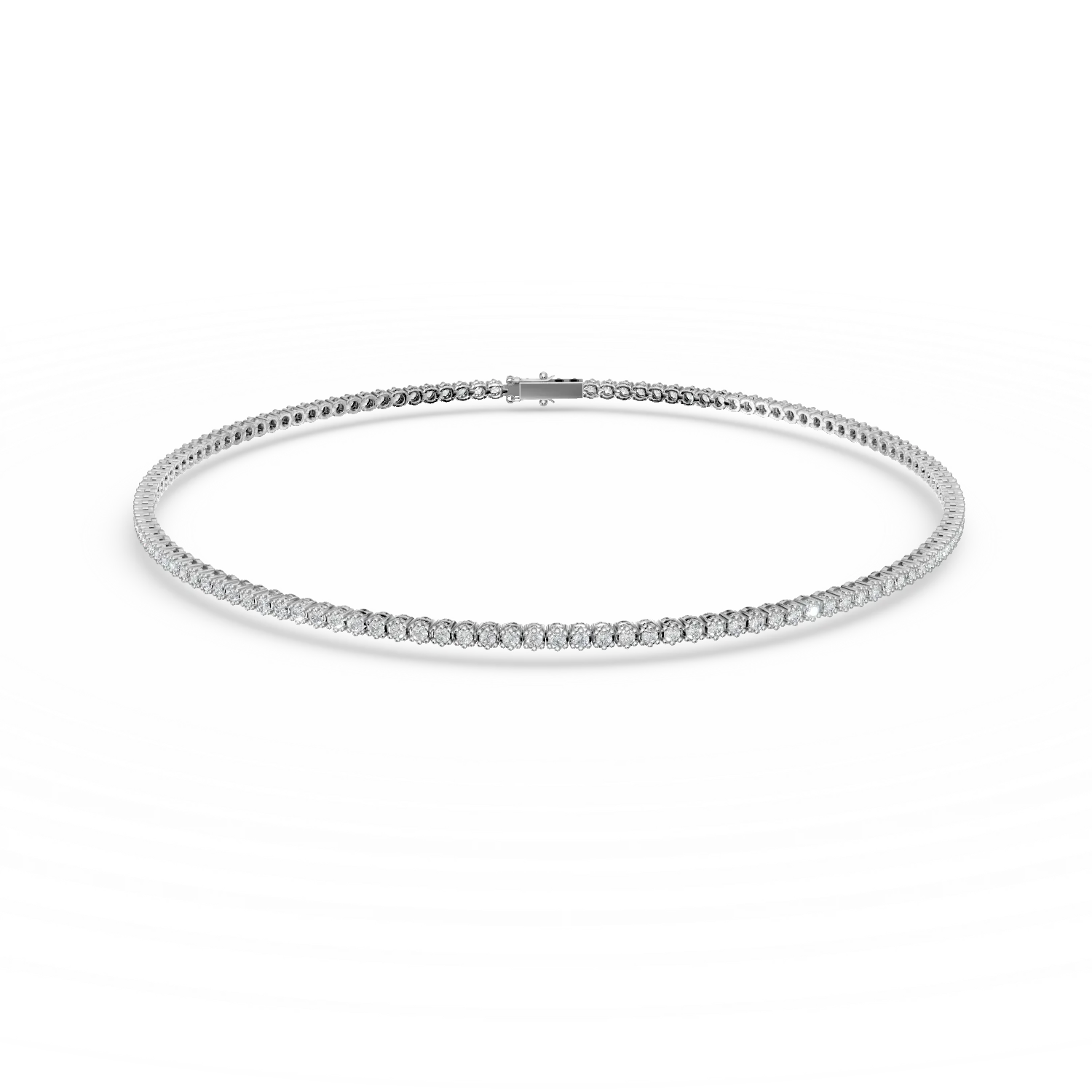 Bratara tennis din aur alb cu diamante de 0.5ct