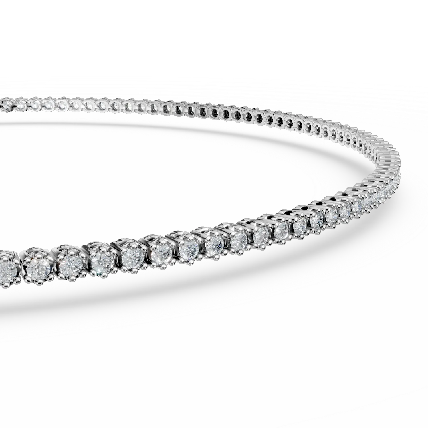 Гривна за тенис от бяло злато 18К с диаманти 0.5гкт