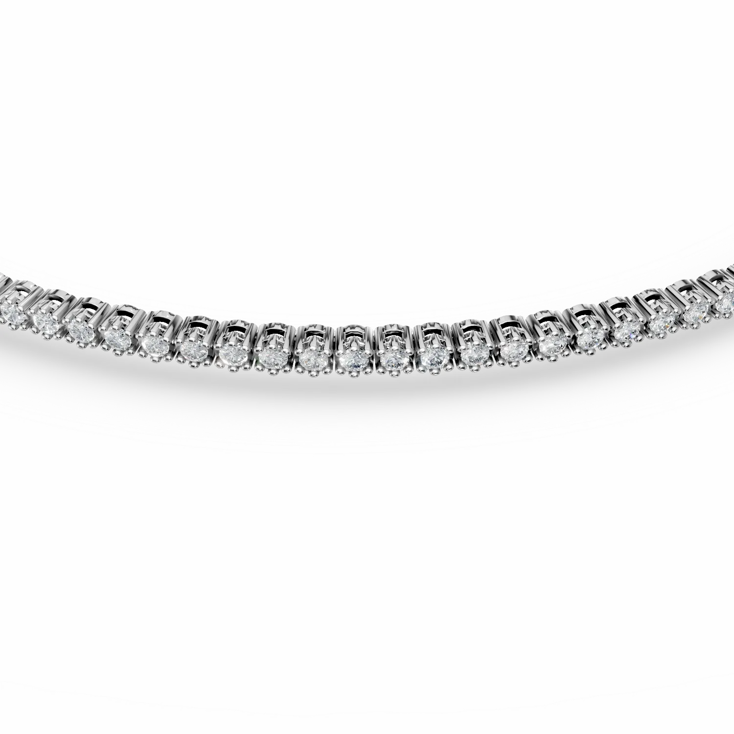 Гривна за тенис от бяло злато 18К с диаманти 0.5гкт