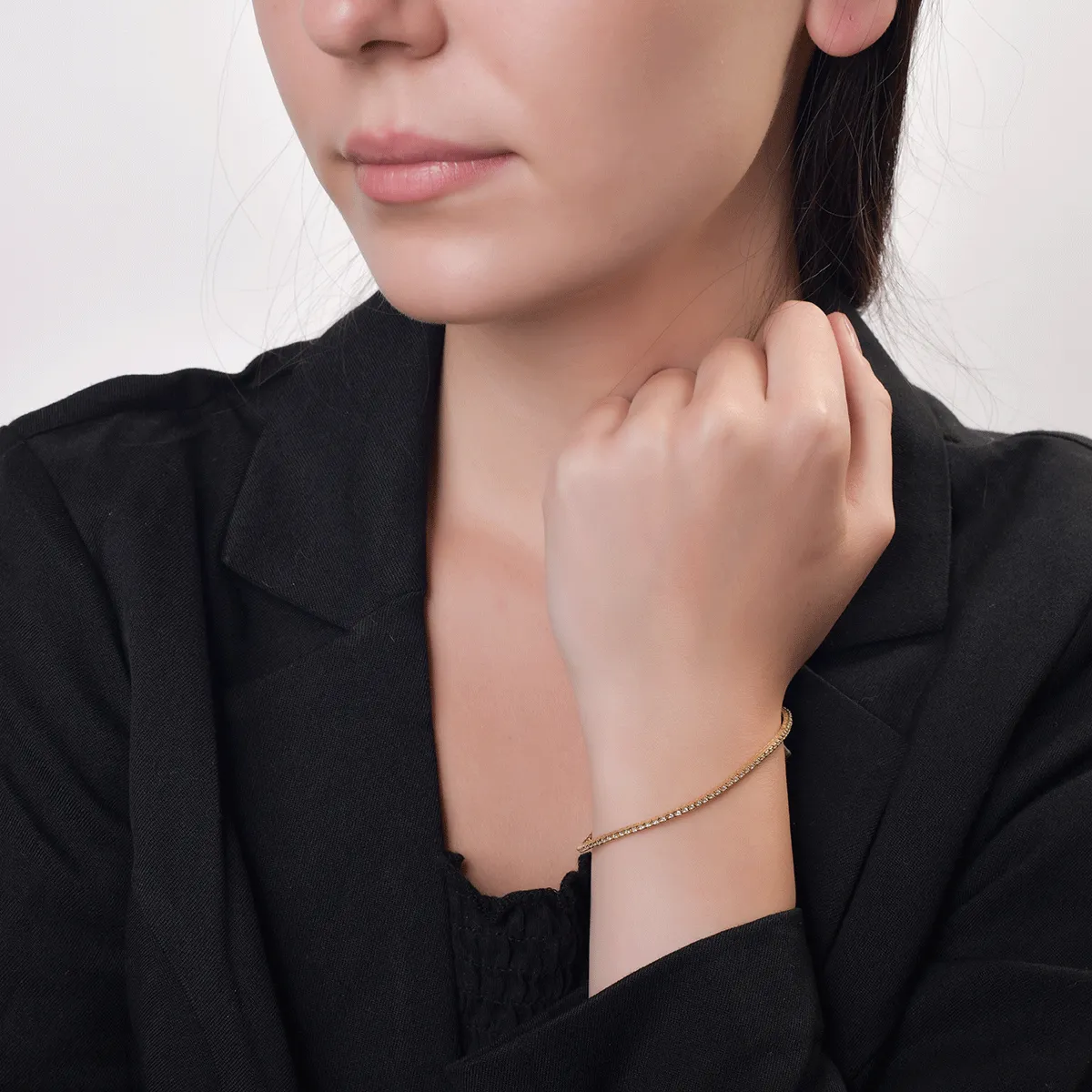 Bratara tennis din aur galben de 18K cu diamante de 0.5ct