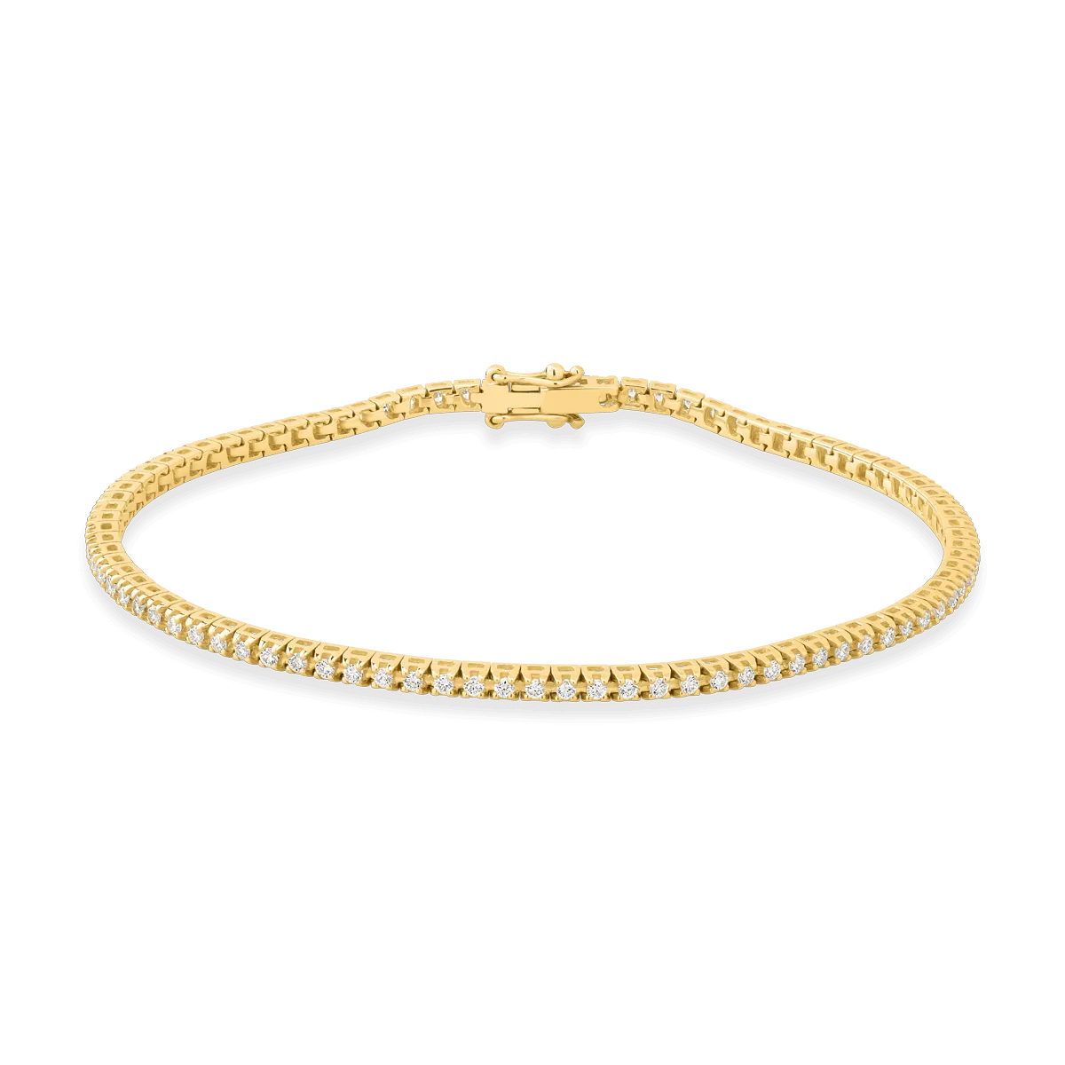 18K yellow gold tennis bracelet with 1ct diamonds