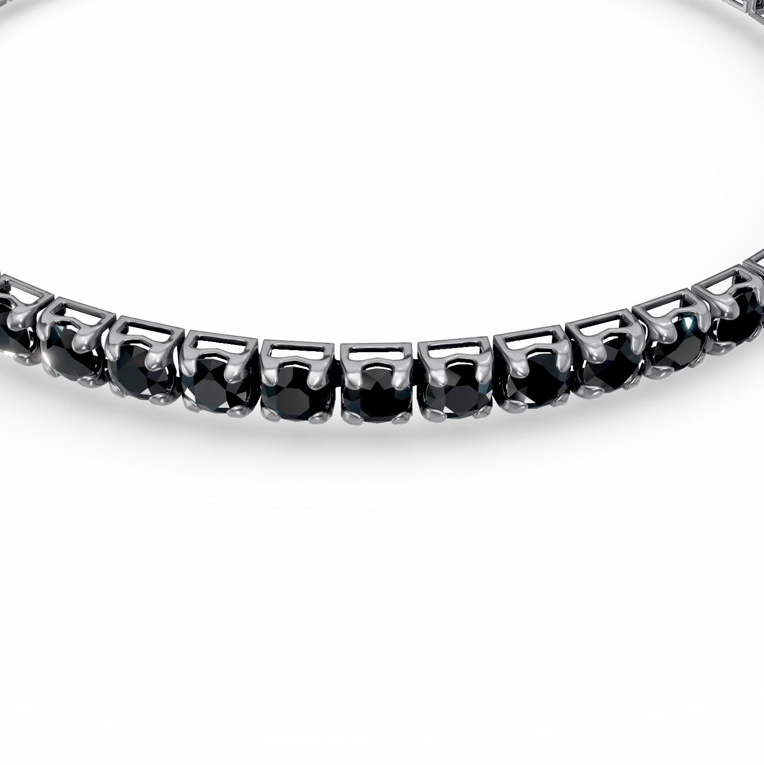 Bratara tennis din aur negru cu diamante negre de 3.2ct