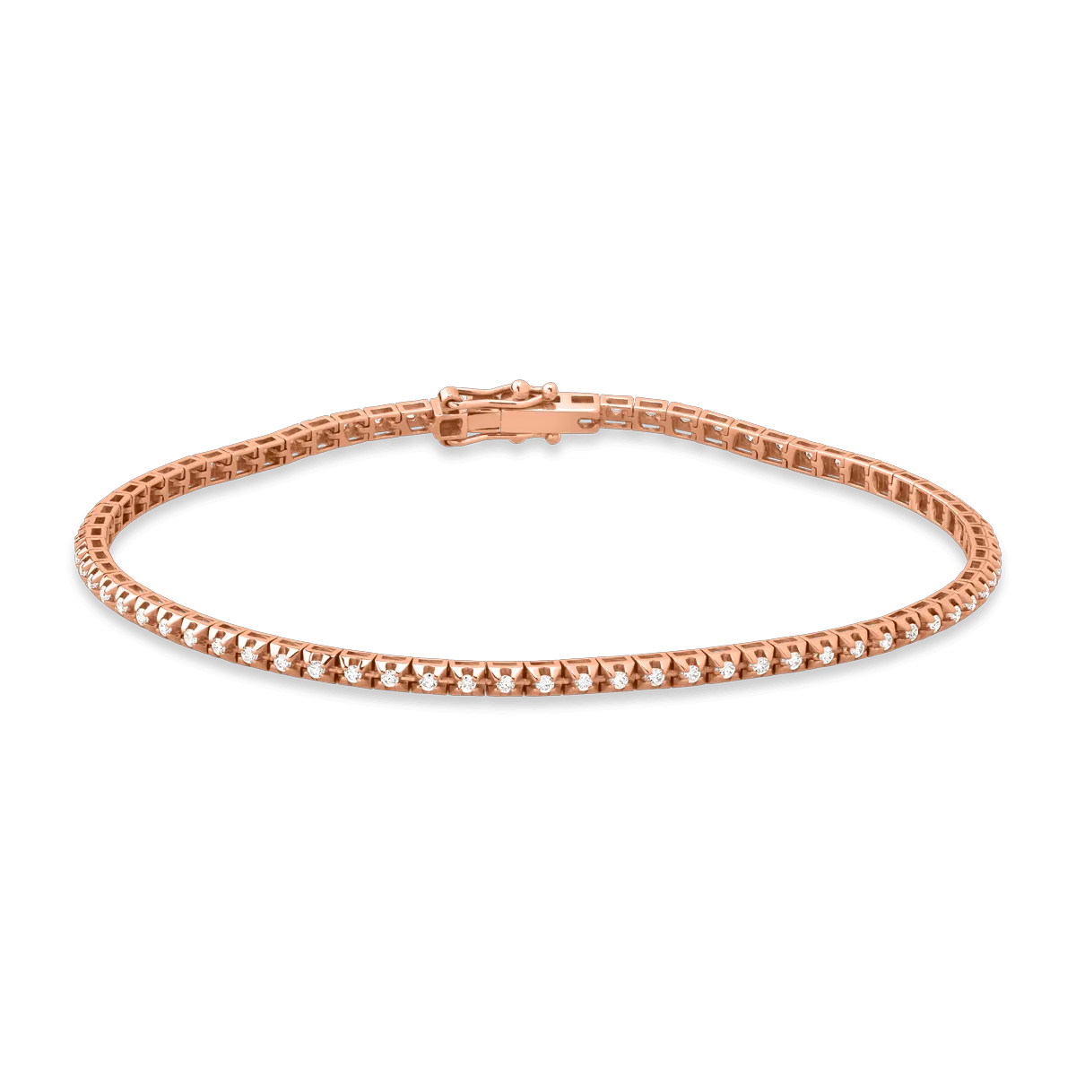18K rose gold tennis bracelet with 1ct diamonds