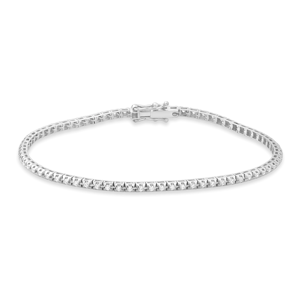 Bratara tennis din aur alb de 18K cu diamante de 0.94ct