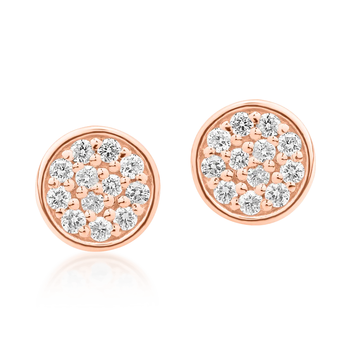 14K rose gold earrings with 0.134ct diamonds