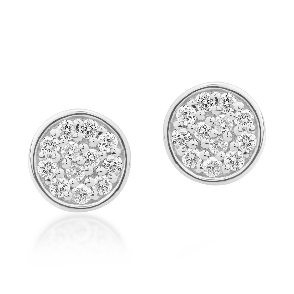 Cercei din aur alb de 14K cu diamante de 0.141ct - 1 | YEO