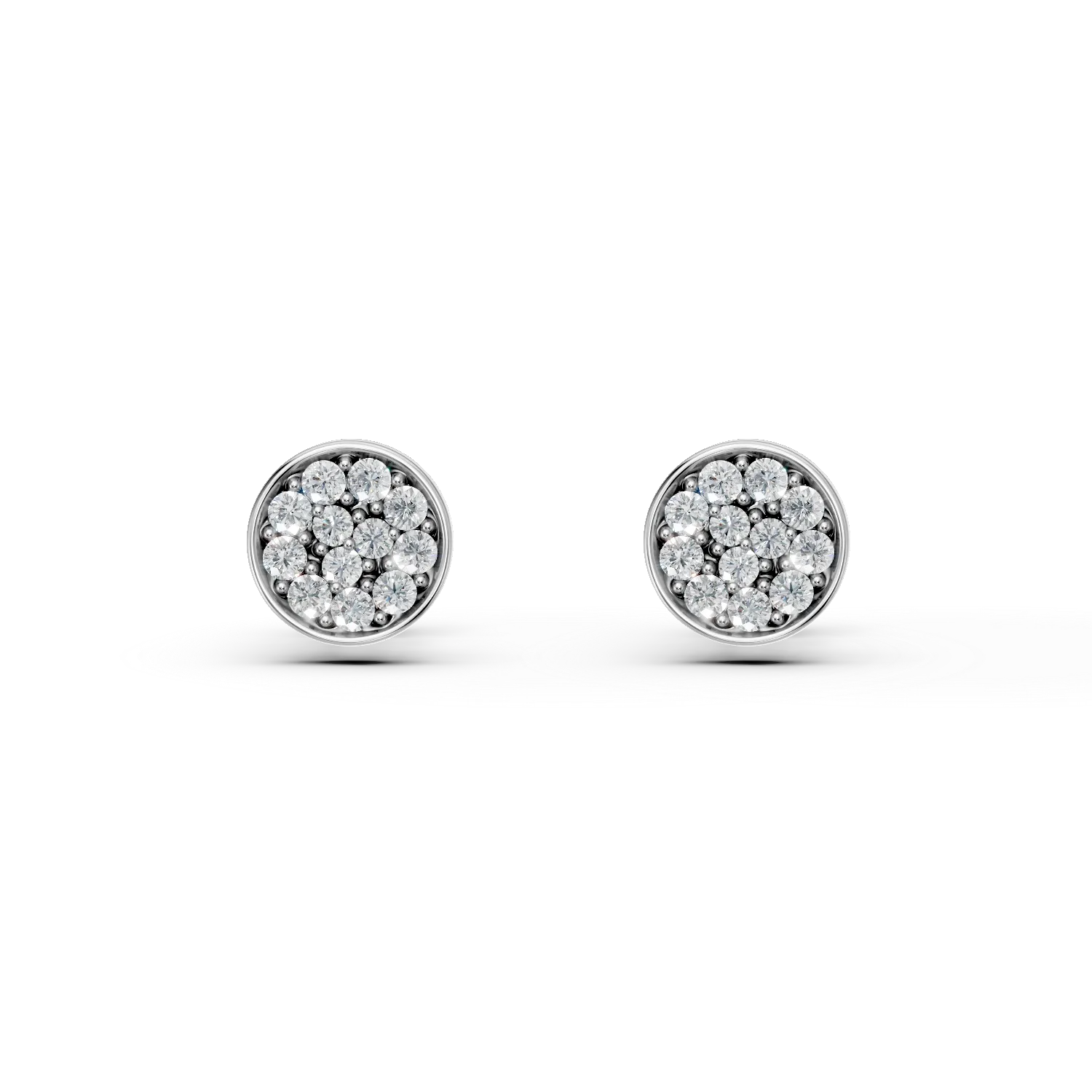 Kolczyki z białego złota 14K z diamentami 0.136ct-52355