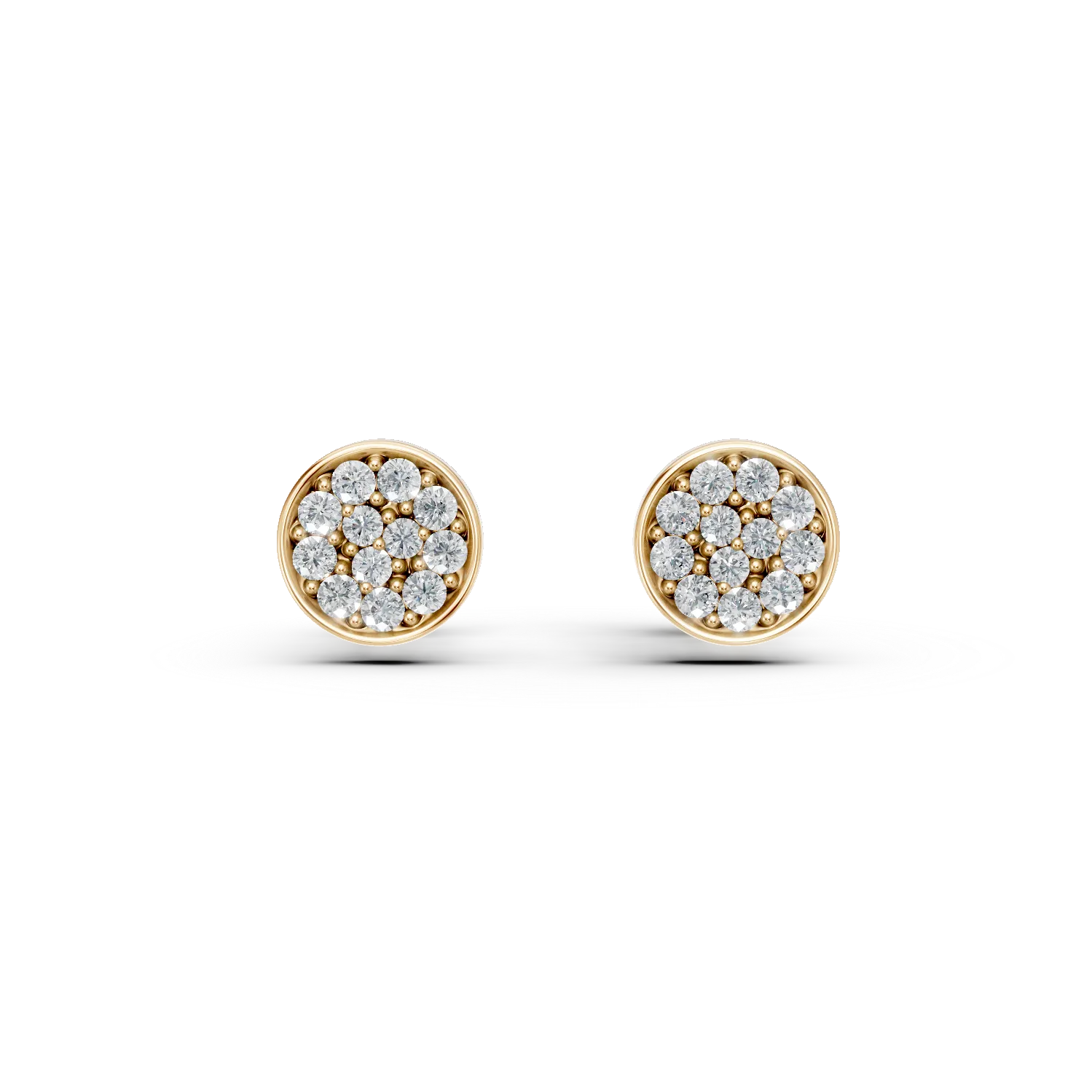 14K yellow gold earrings with 0.135ct diamonds