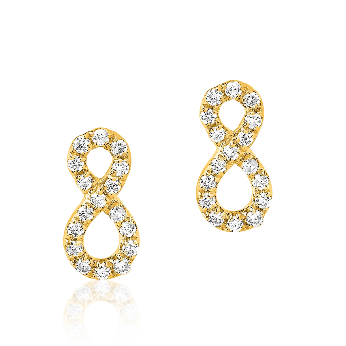 14K yellow gold earrings with 0.12ct diamonds