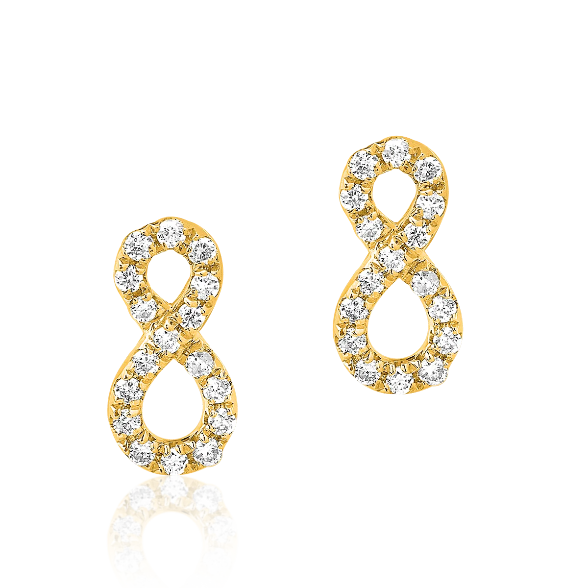 Teilor Cercei infinit din aur galben cu diamante de 0.126ct