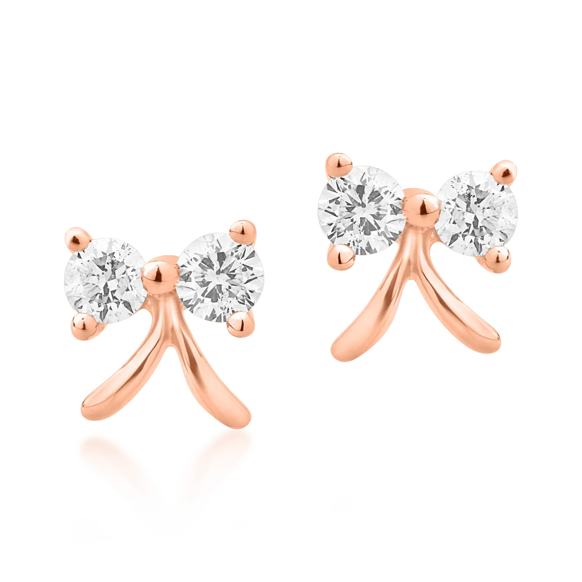 14K rose gold earrings with 0.11ct diamonds
