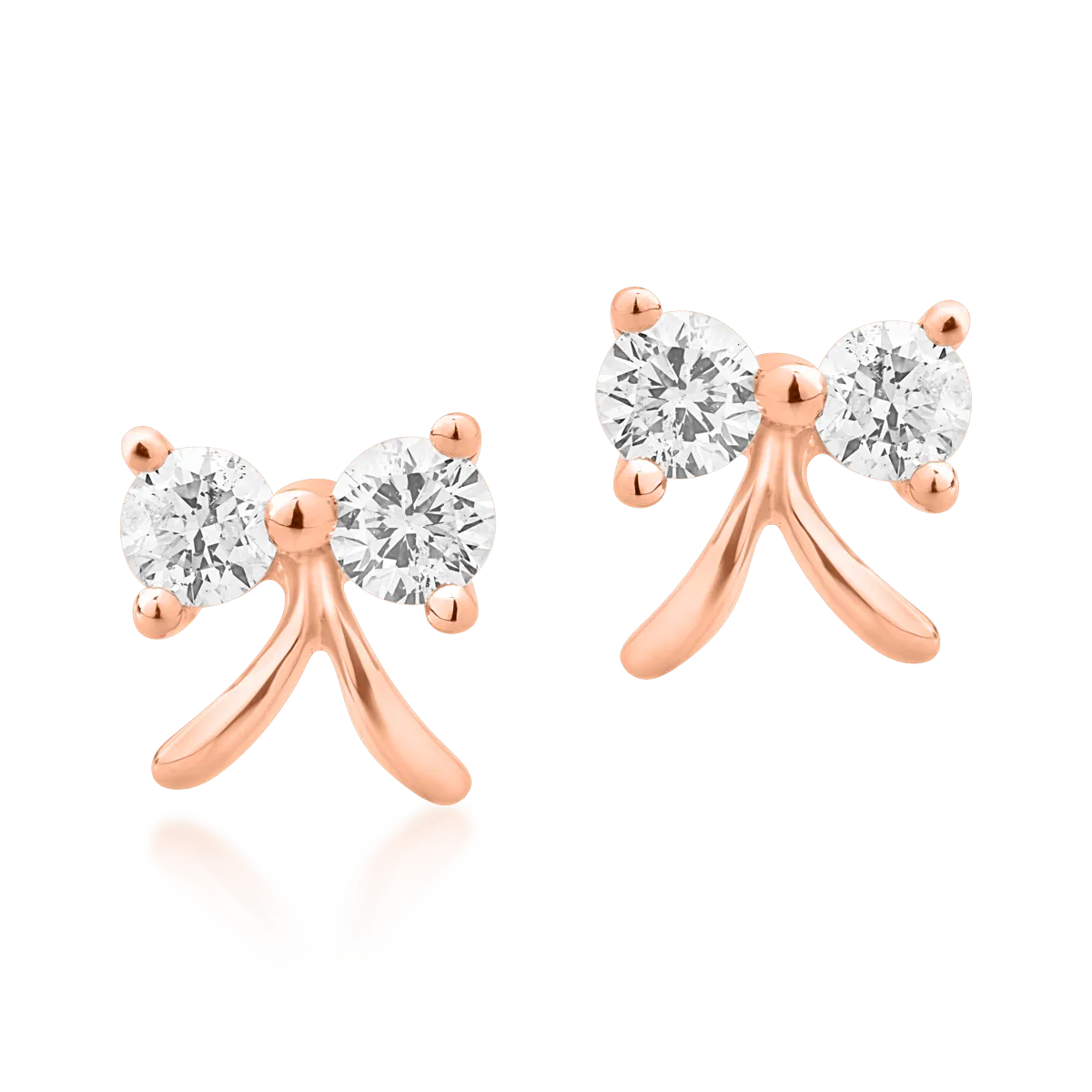 14K rose gold earrings with 0.11ct diamonds-52359
