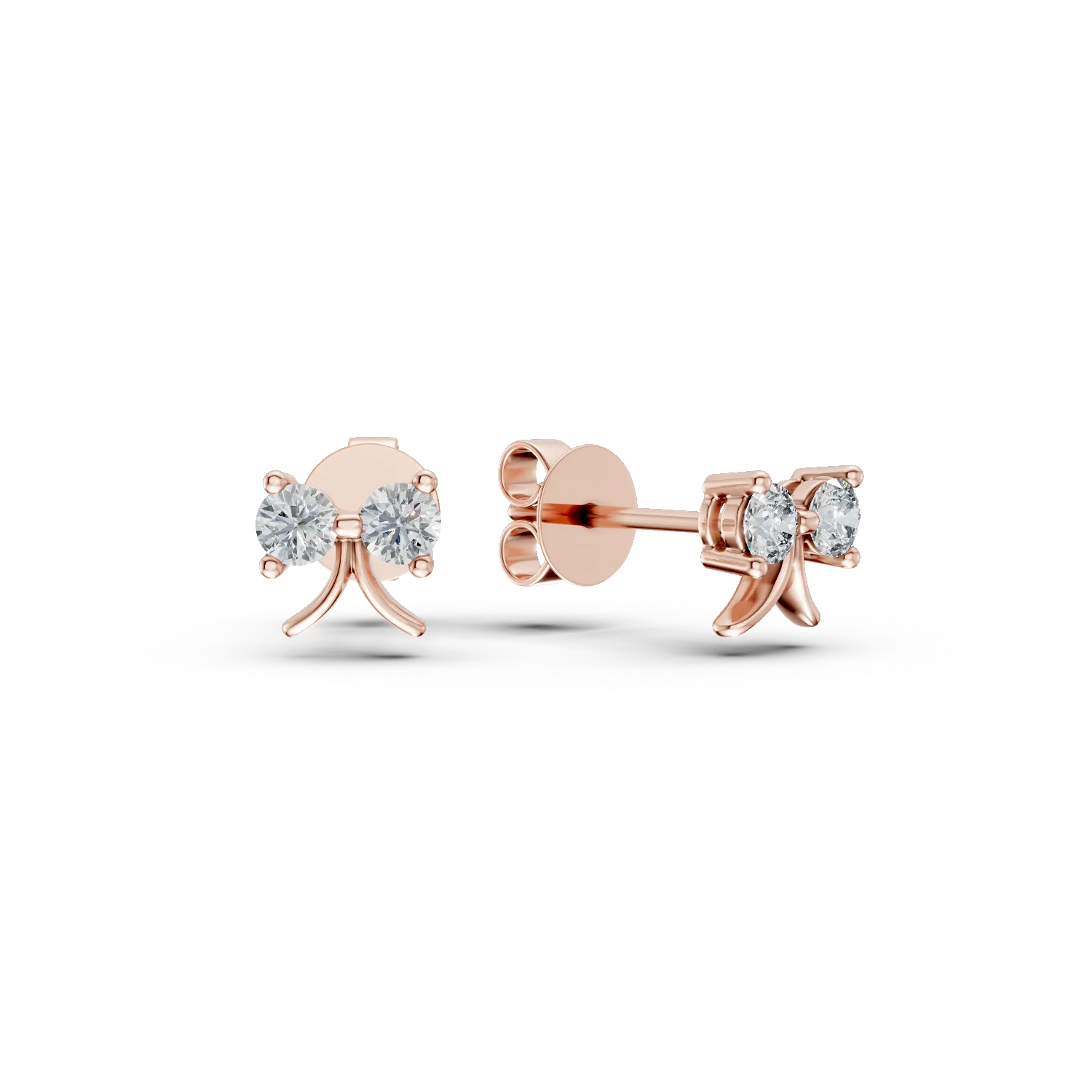 Teilor Cercei fundita din aur roz cu diamante de 0.118ct
