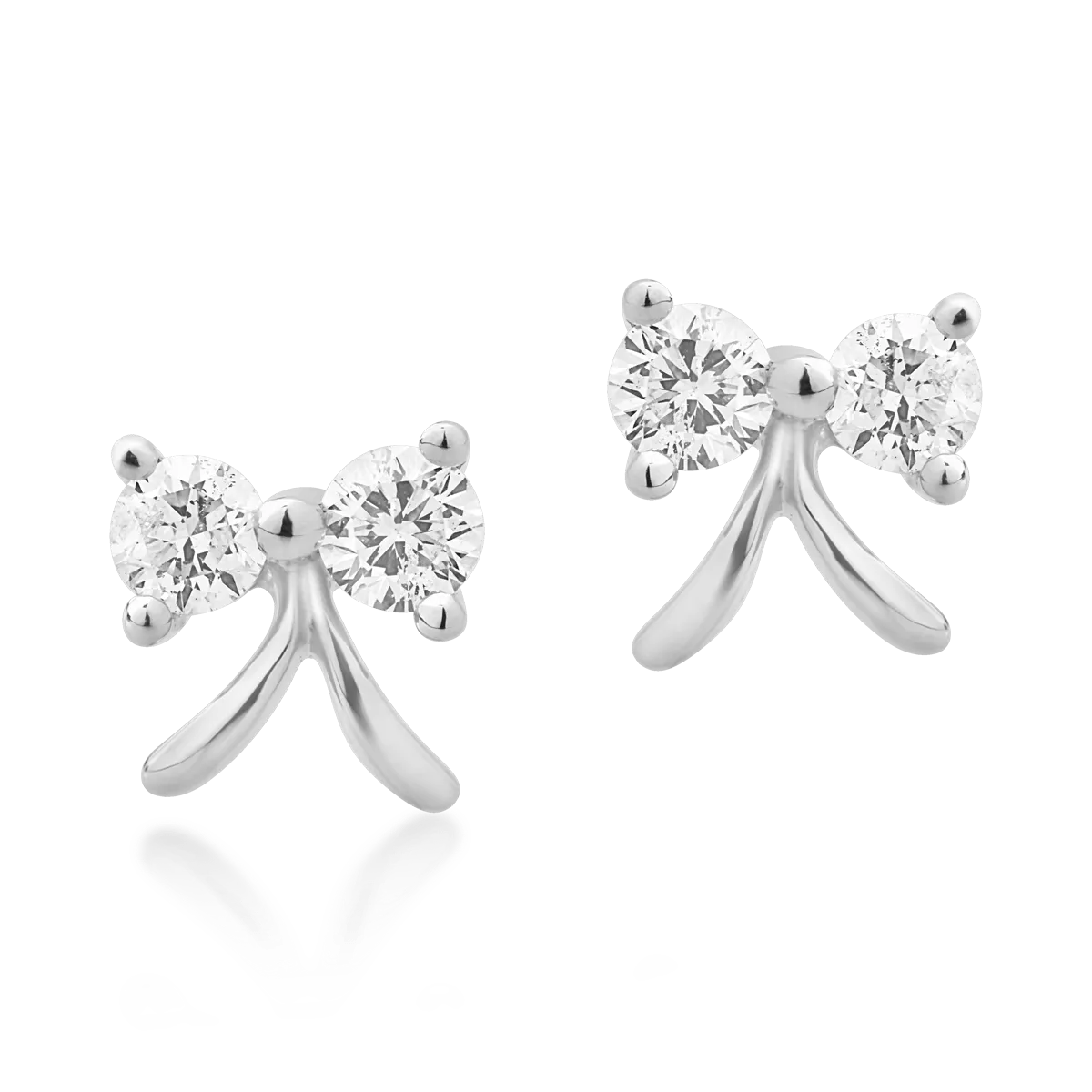 14K white gold earrings with 0.11ct diamonds-52358