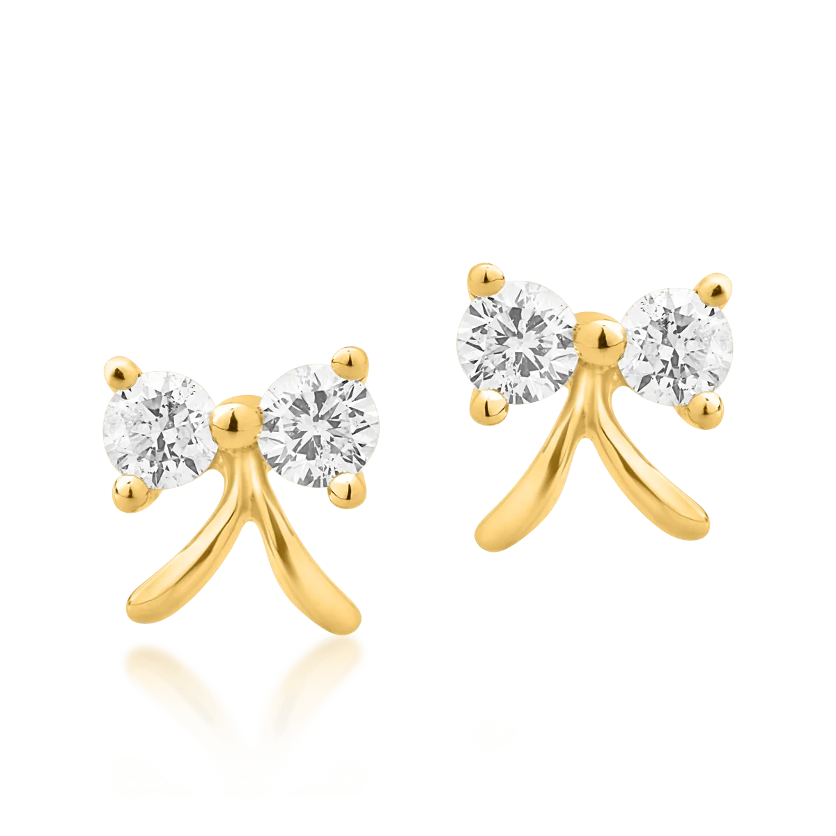 14K yellow gold earrings with 0.11ct diamonds