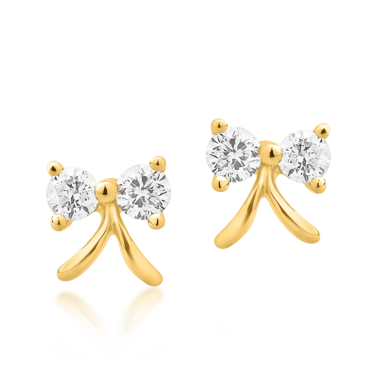 Teilor Cercei fundita din aur galben cu diamante de 0.118ct