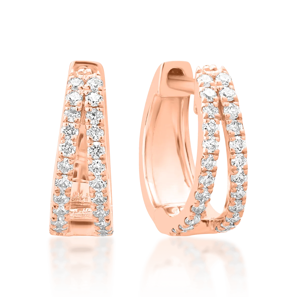 14K rose gold earrings with 0.168ct diamonds
