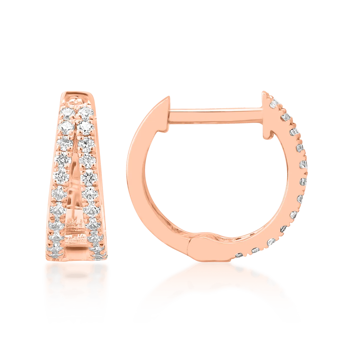 14K rose gold earrings with 0.168ct diamonds