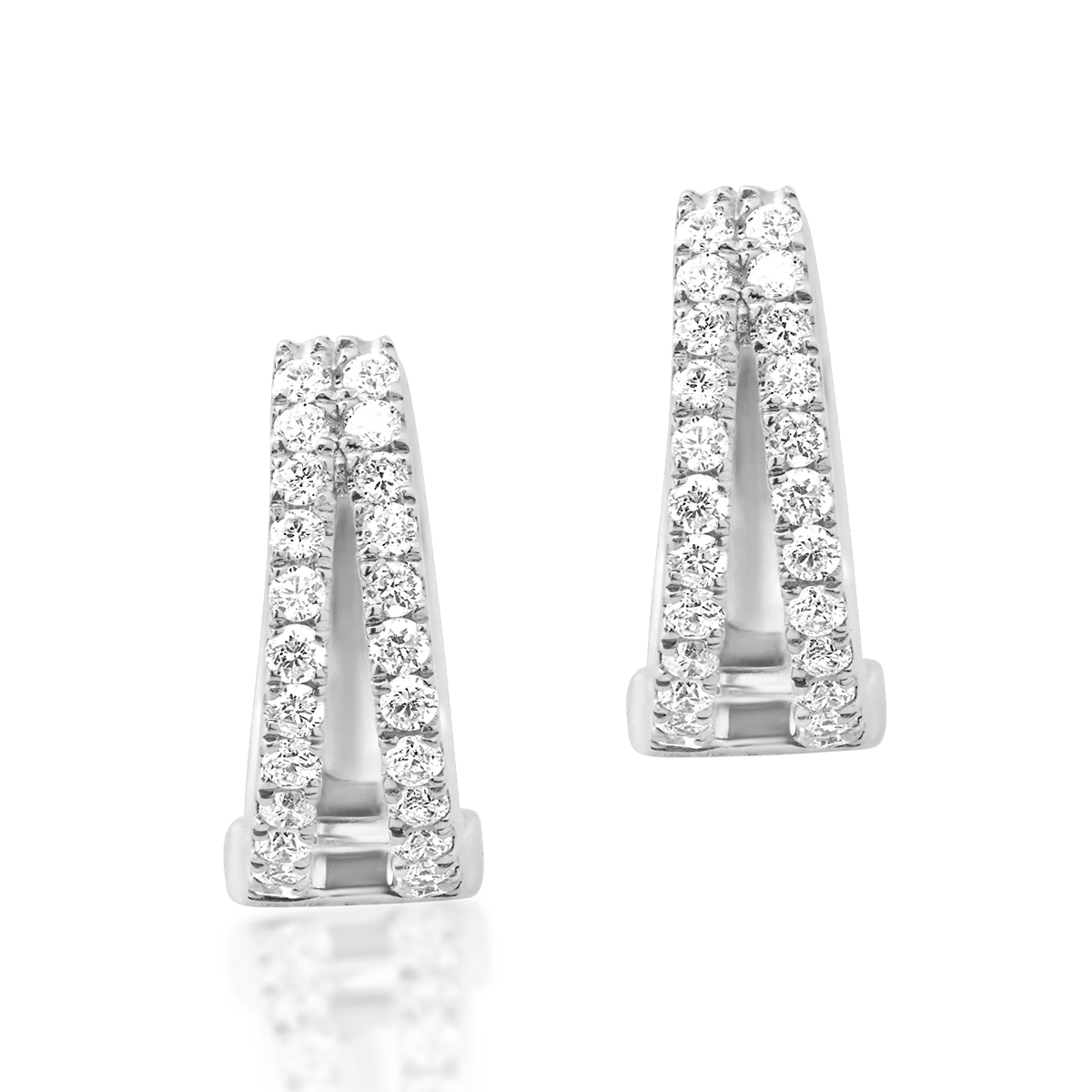 14K white gold earrings with 0.17ct diamonds