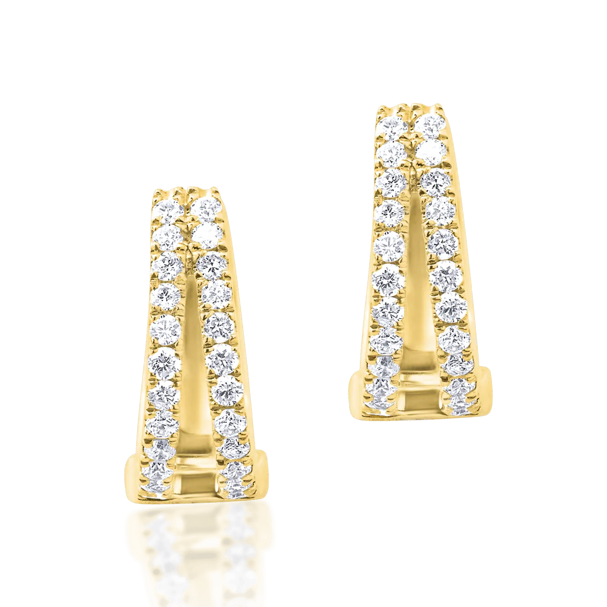 14K yellow gold earrings with 0.164ct diamonds
