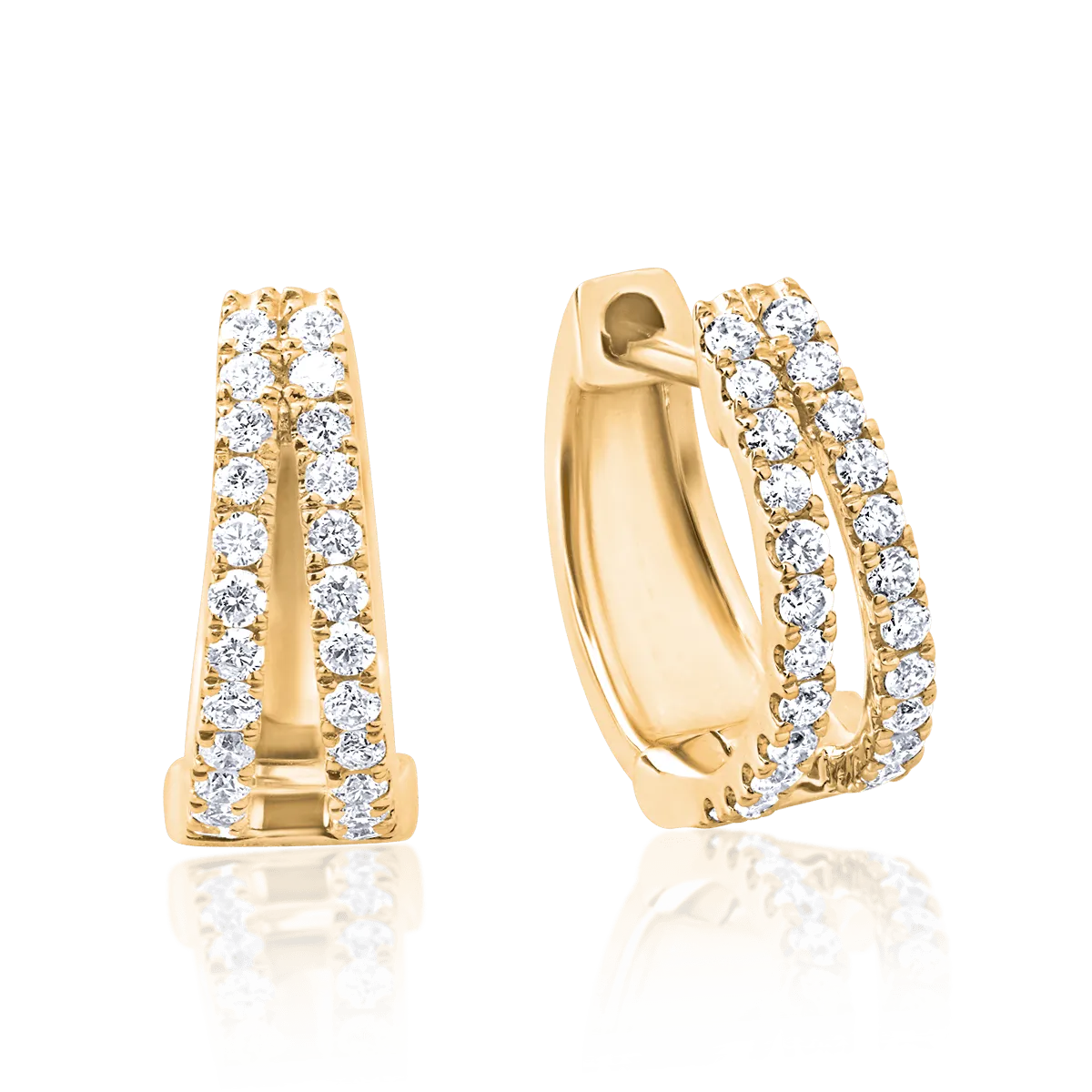14K yellow gold earrings with 0.164ct diamonds