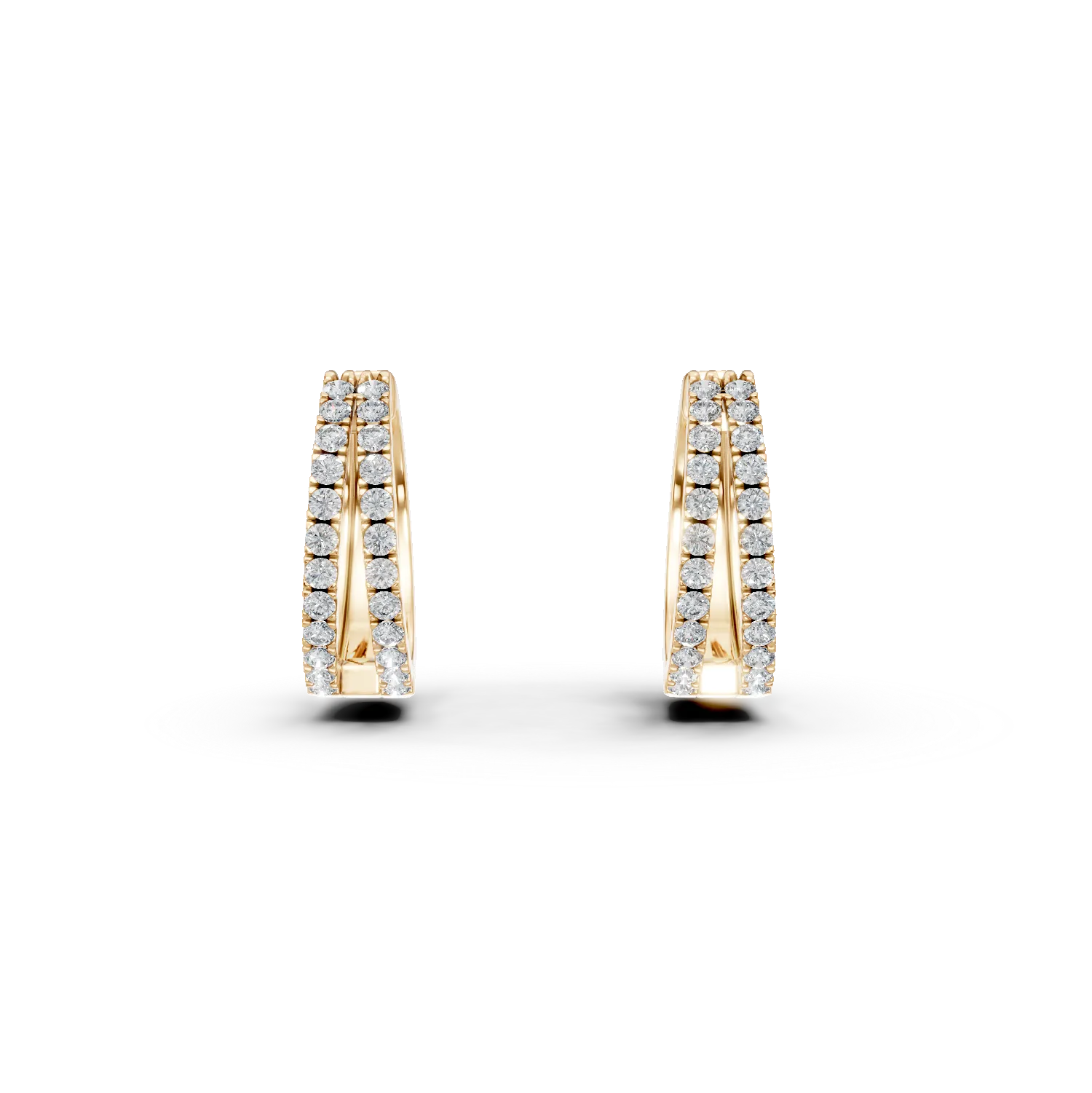 Cercei din aur galben cu diamante de 0.164ct