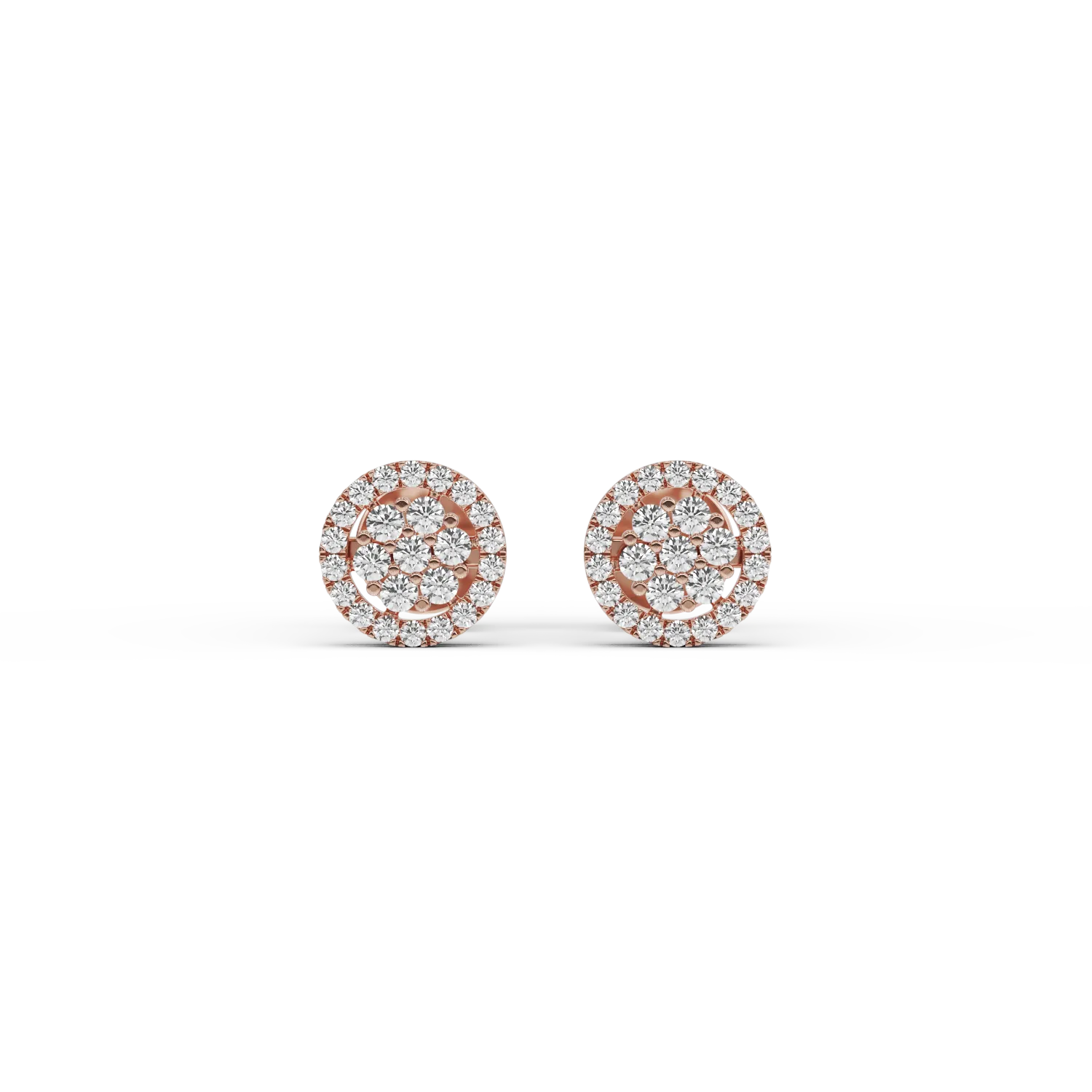 Cercei din aur roz de 14K cu diamante de 0.276ct-52365