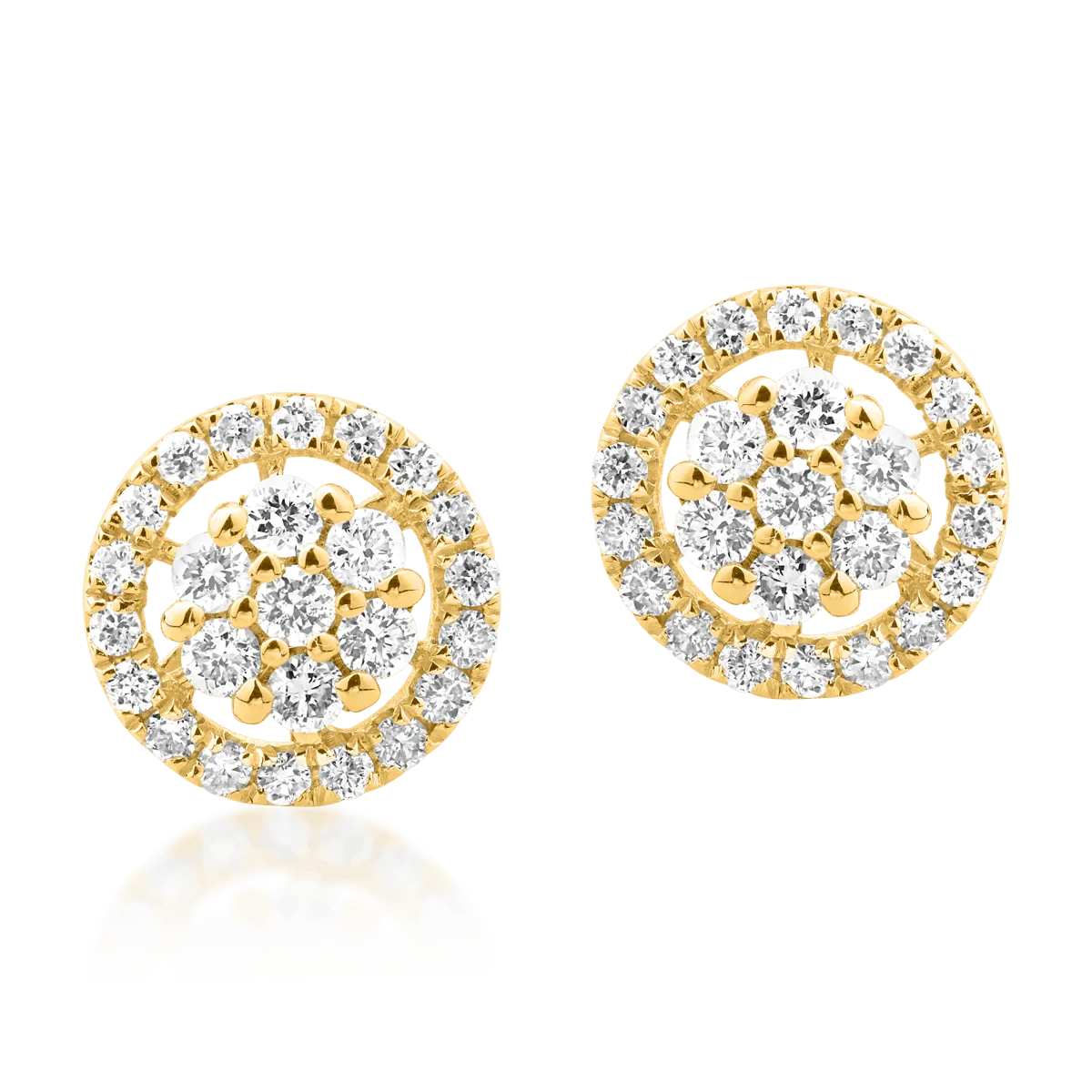 Cercei din aur galben de 14K cu diamante de 0.28ct-46806