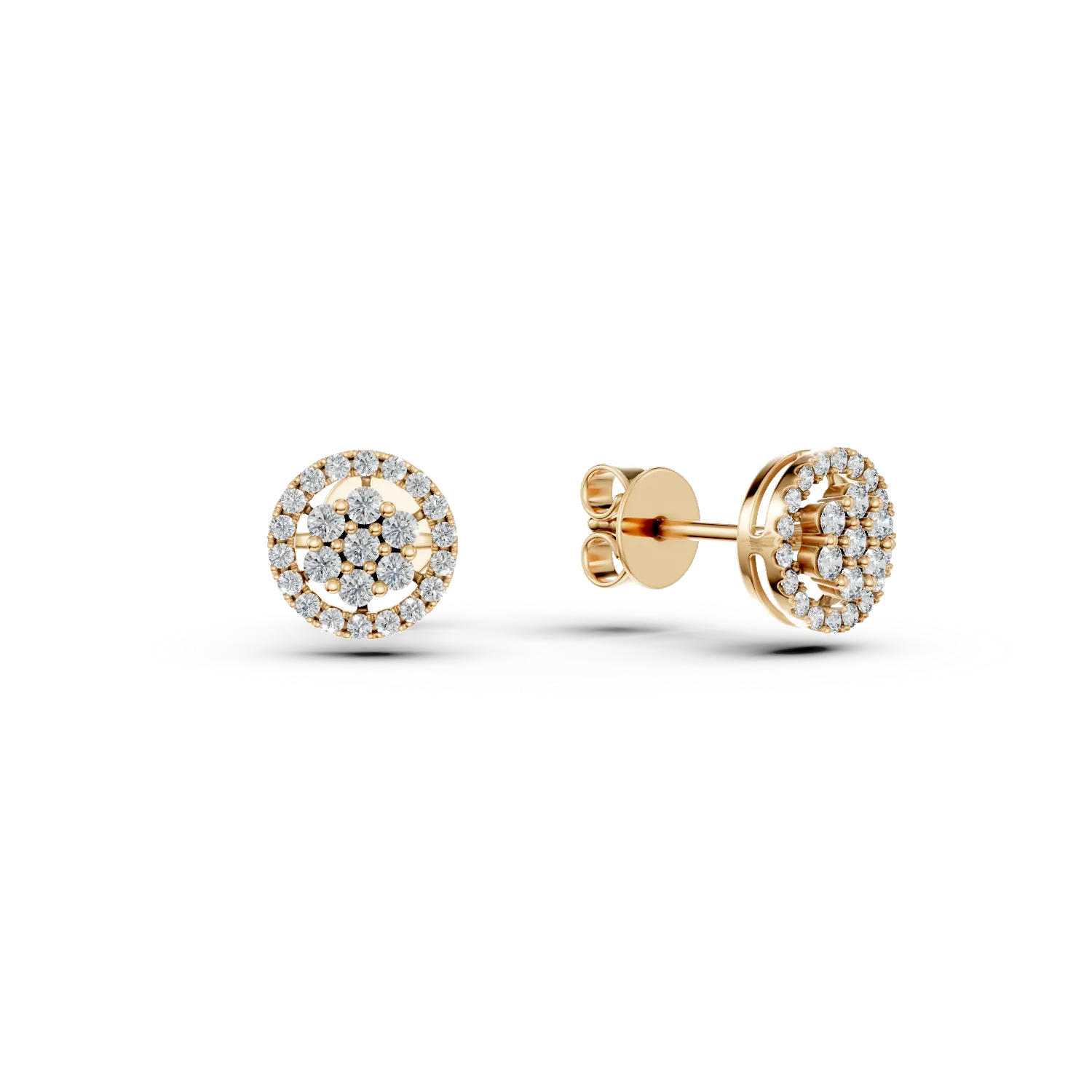 Cercei din aur galben cu diamante de 0.28ct