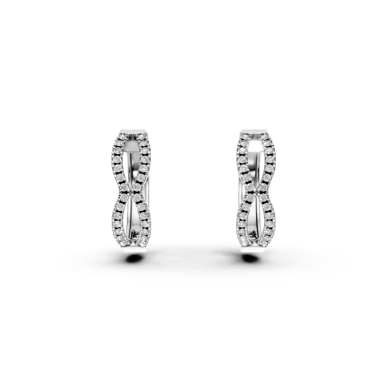 Teilor Cercei infinit din aur alb cu diamante de 0.15ct
