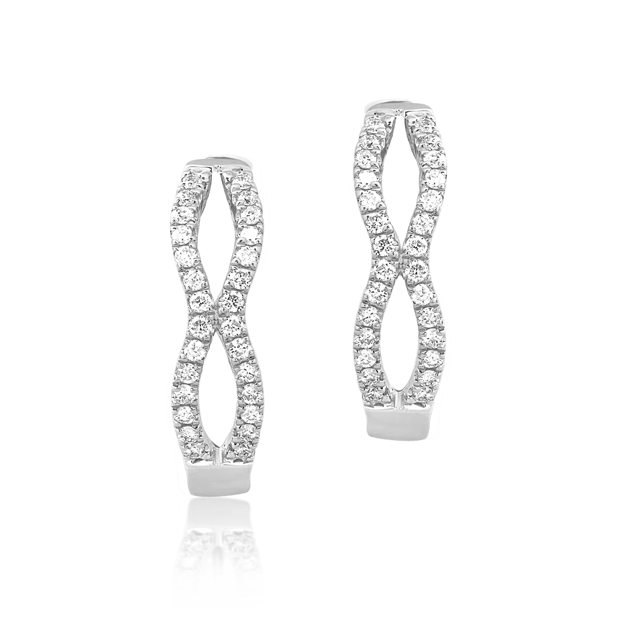 Végtelen 14 k fehér arany fülbevaló 0.15ct Diamonds