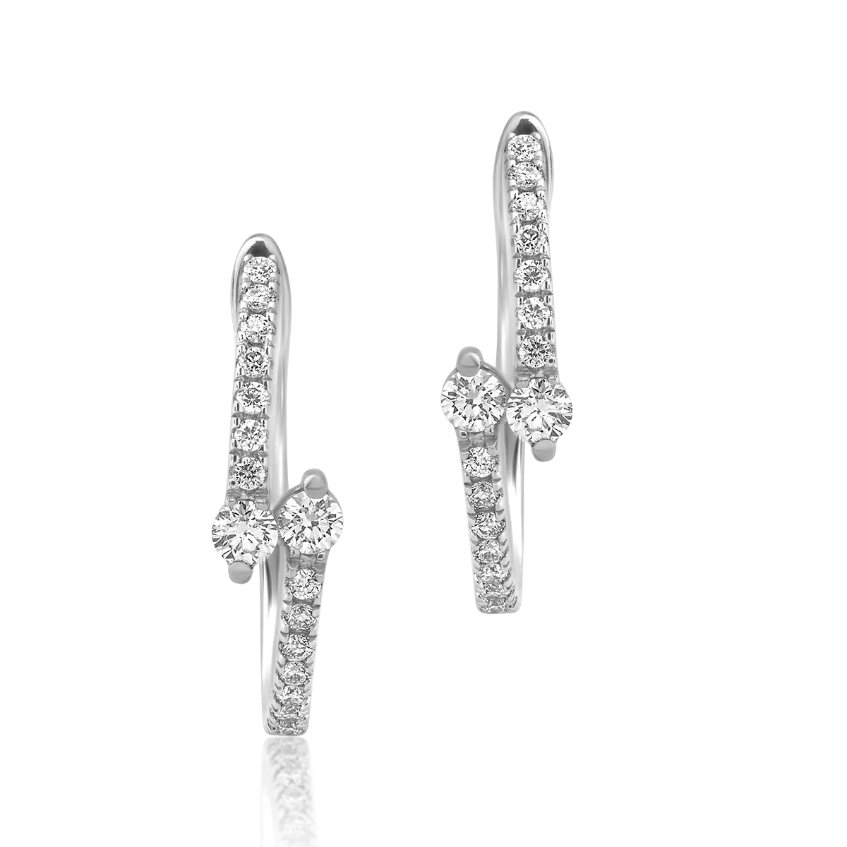 18K white gold earrings with 0.21ct diamonds-52378