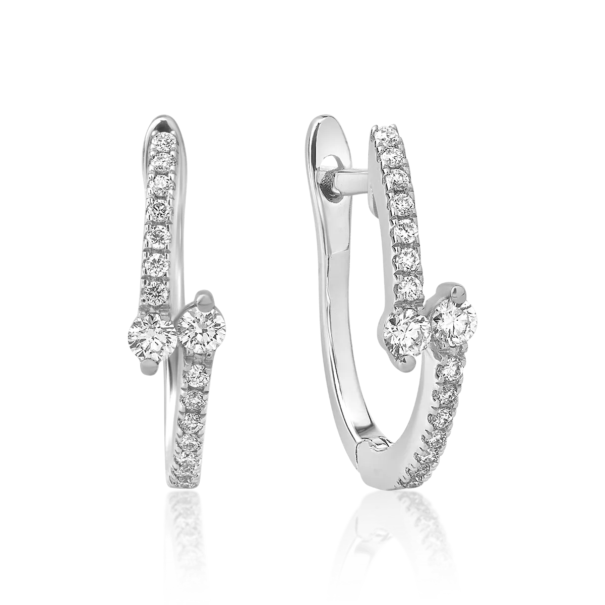 18K white gold earrings with 0.21ct diamonds