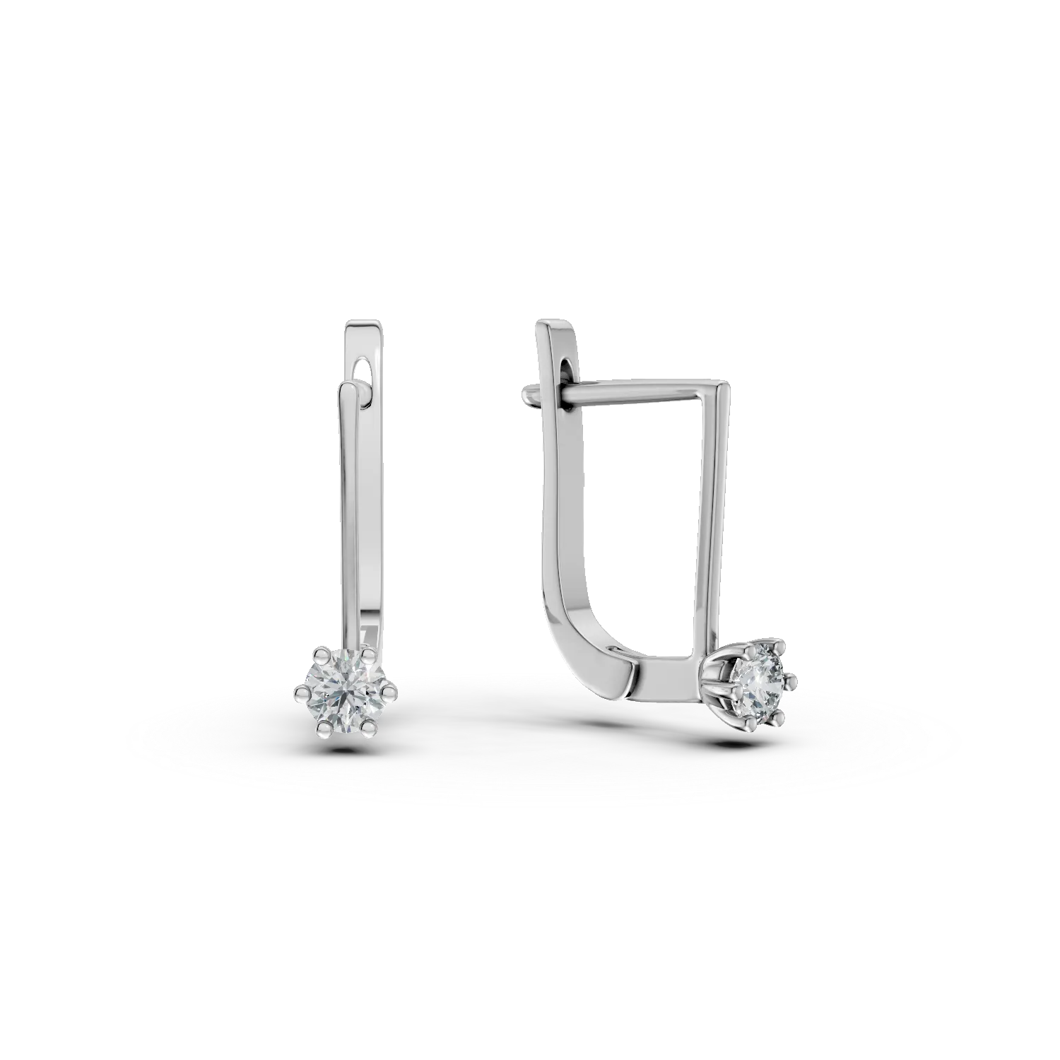 Fülbevaló 18K-os fehér aranyból 0.16ct gyémántokkal