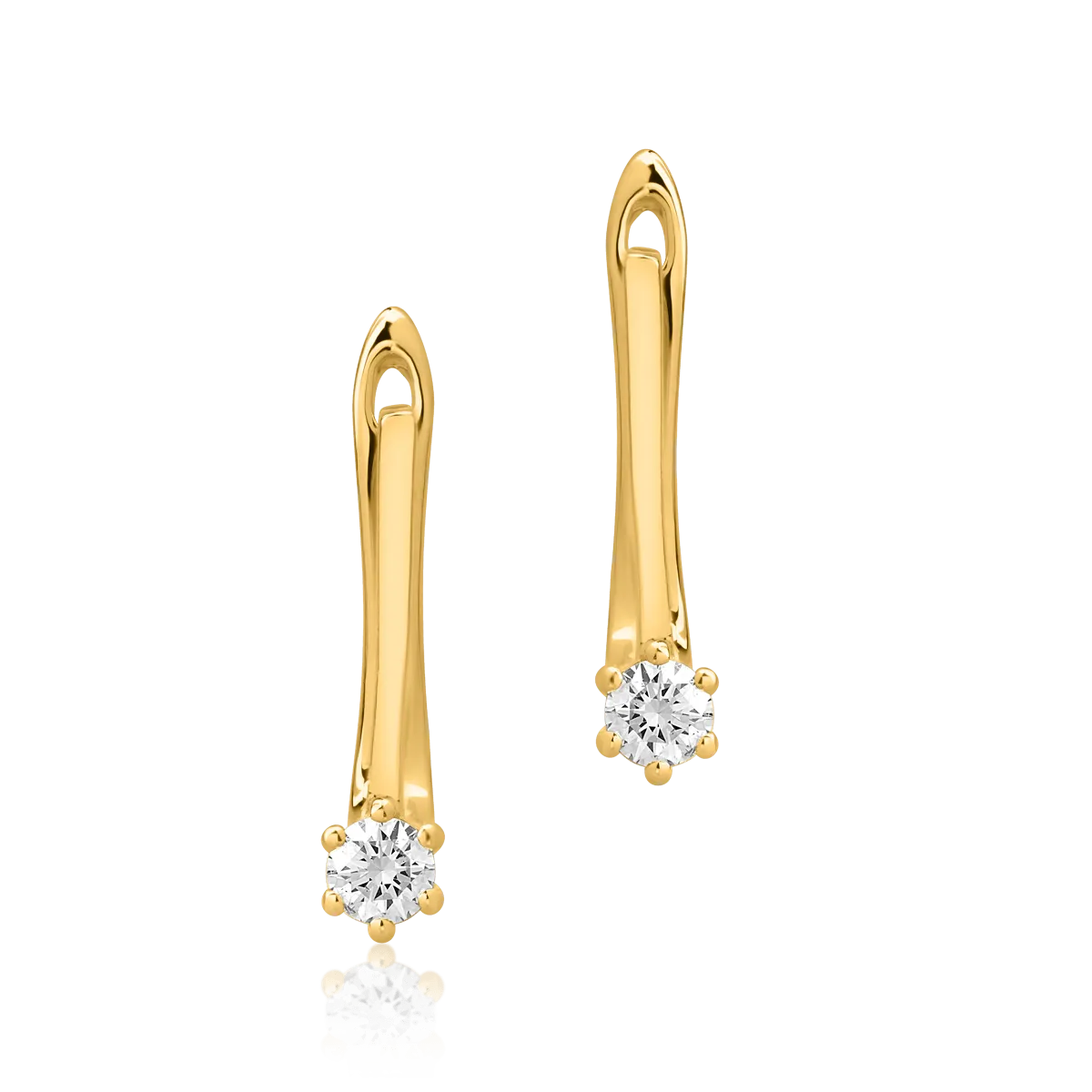 18K yellow gold earrings with 0.15ct diamonds