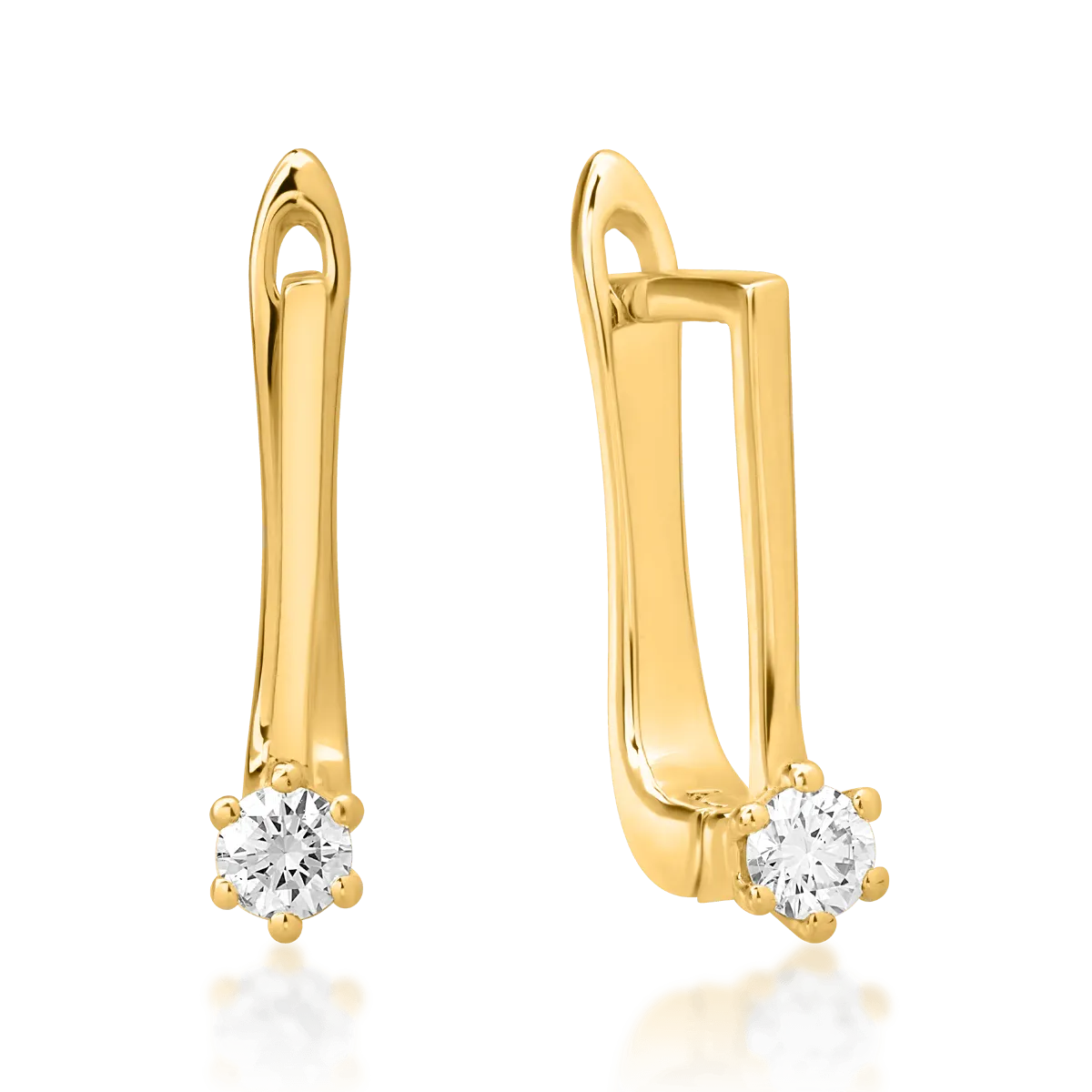 18K yellow gold earrings with 0.15ct diamonds