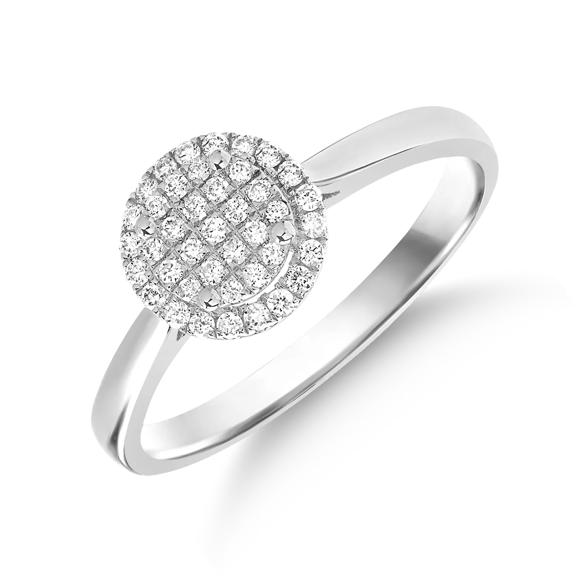 14K white gold ring with 0.19ct diamonds