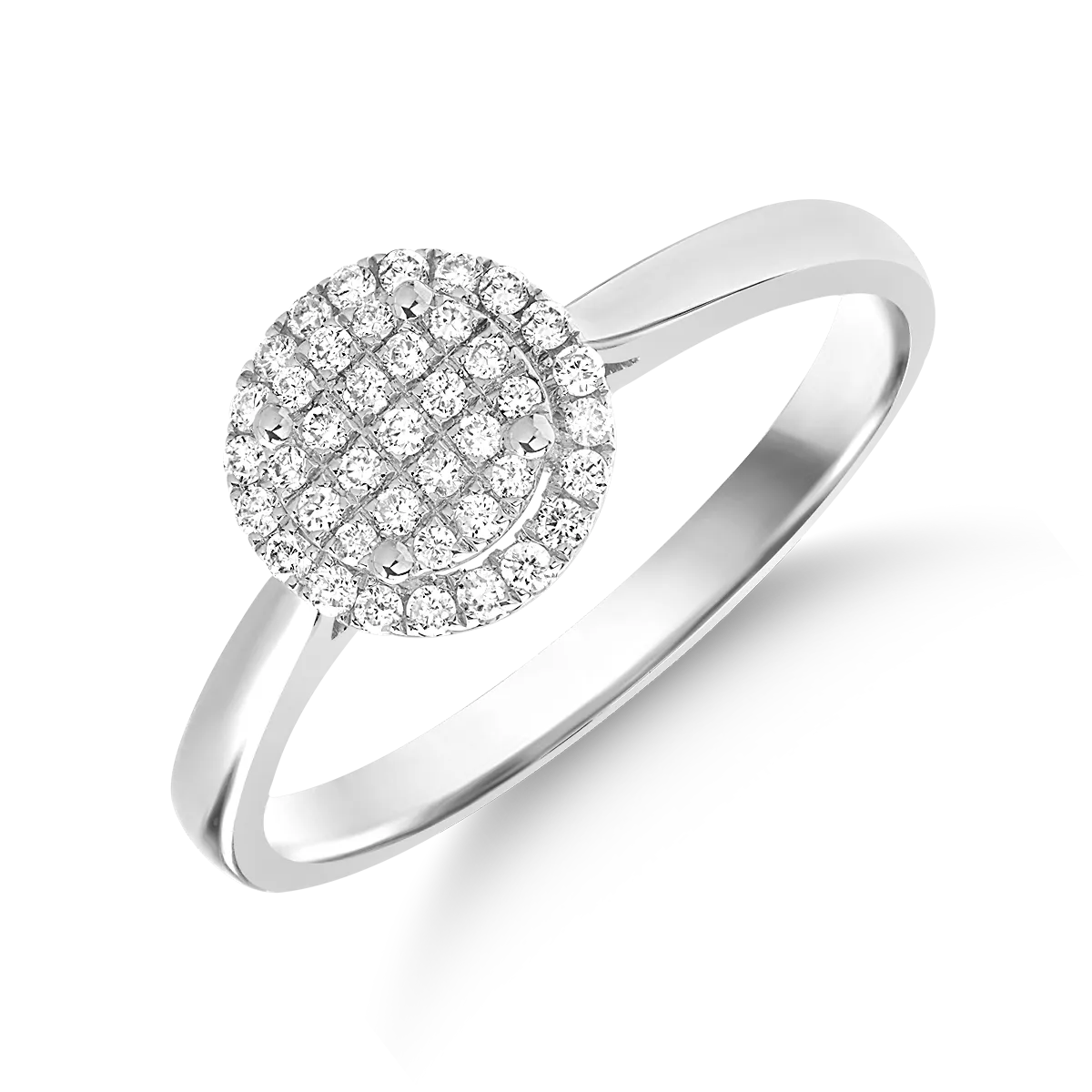 Gyűrű 14K-os fehér aranyból 0.19ct gyémánttal