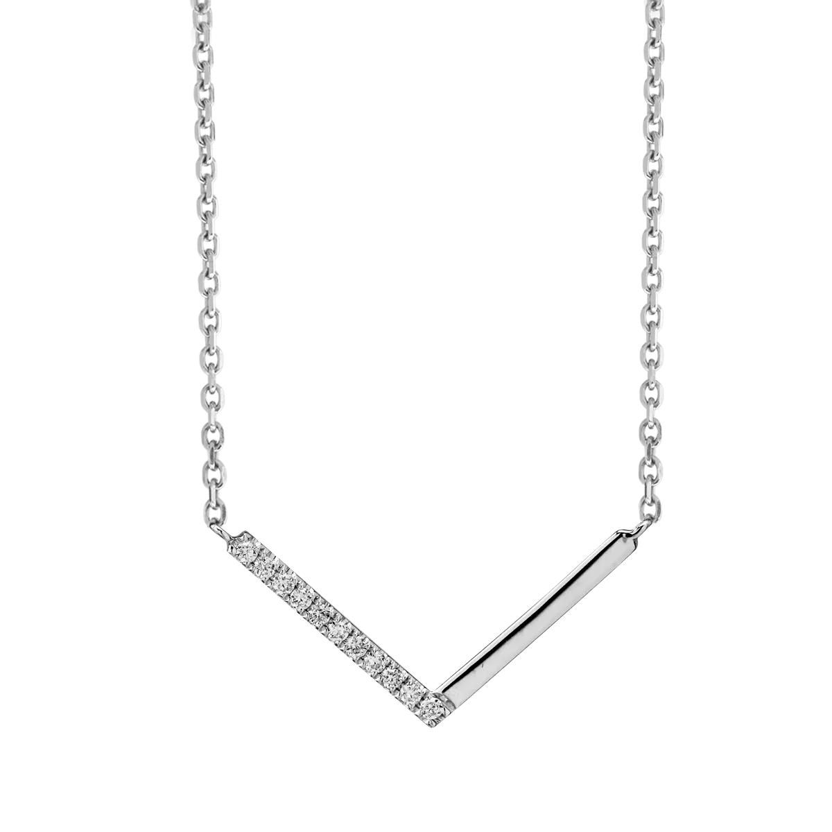 Naszyjnik z 18K białego złota i diamenty 0.046kr-52402