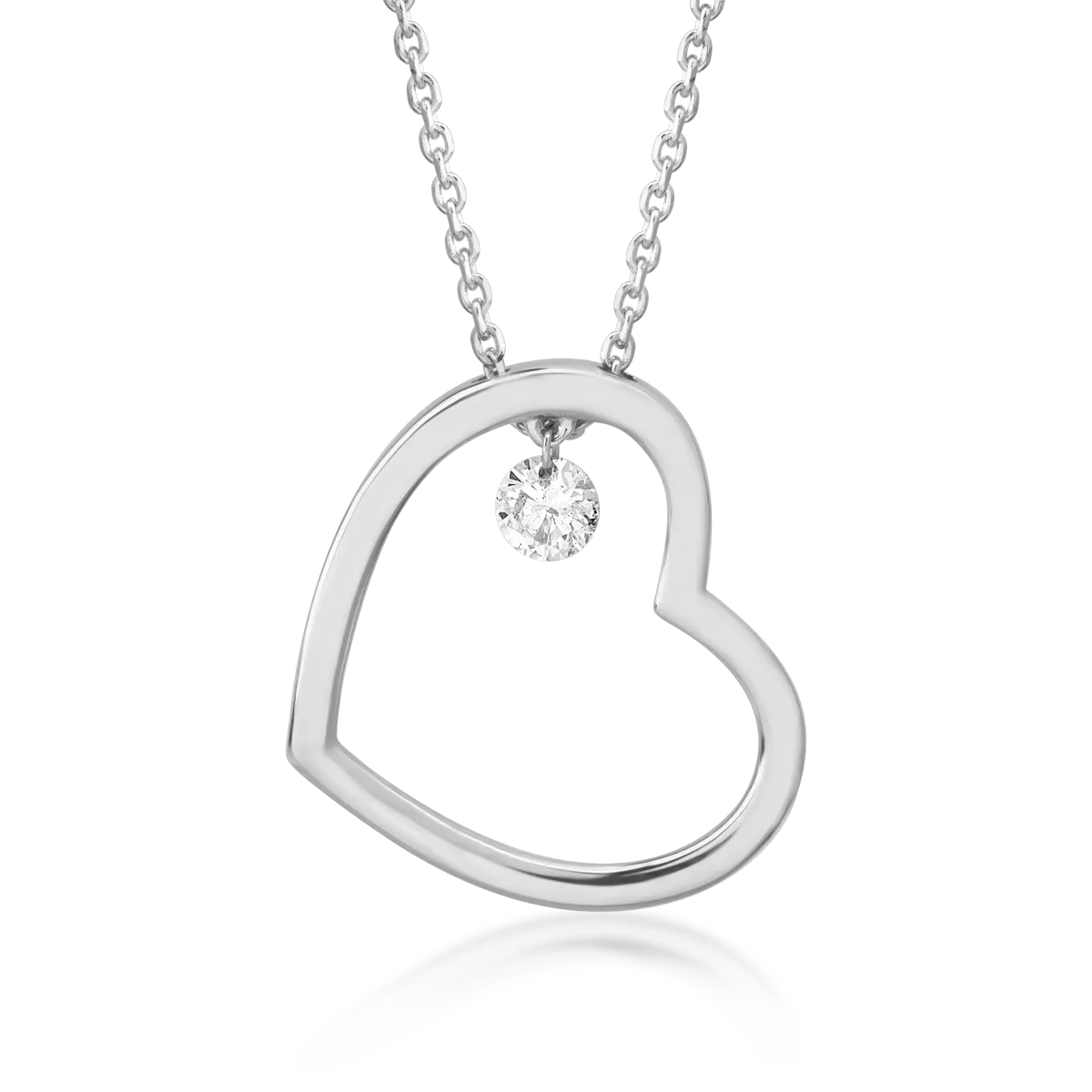 18K white gold pendant chain with 0.15ct diamond