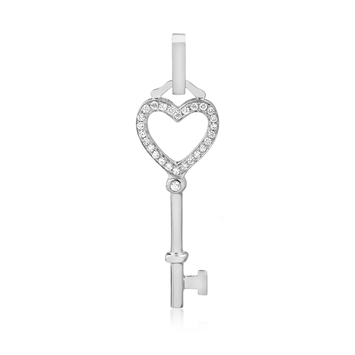 Висулка за ключ от 18K бяло злато с 0.08ct диаманти