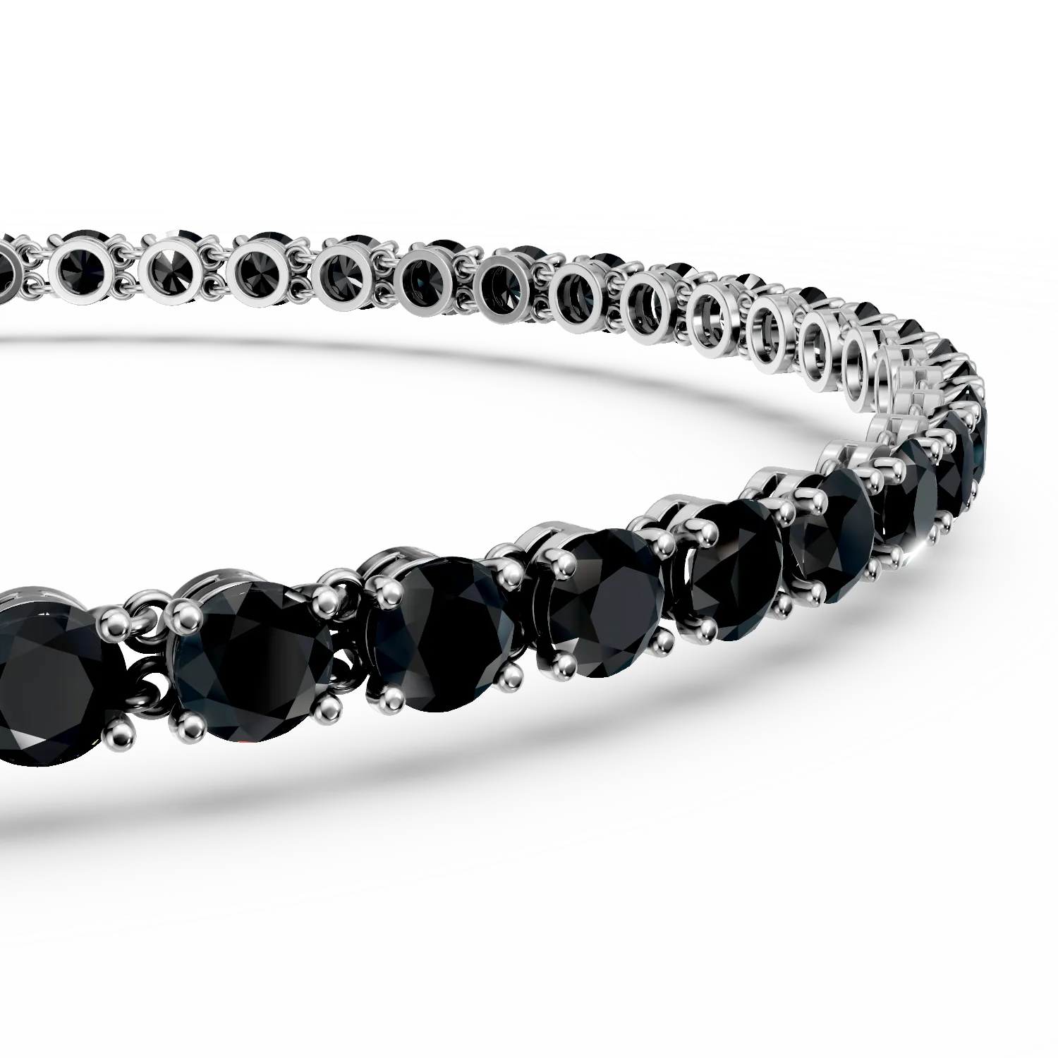 Bratara tennis din aur alb