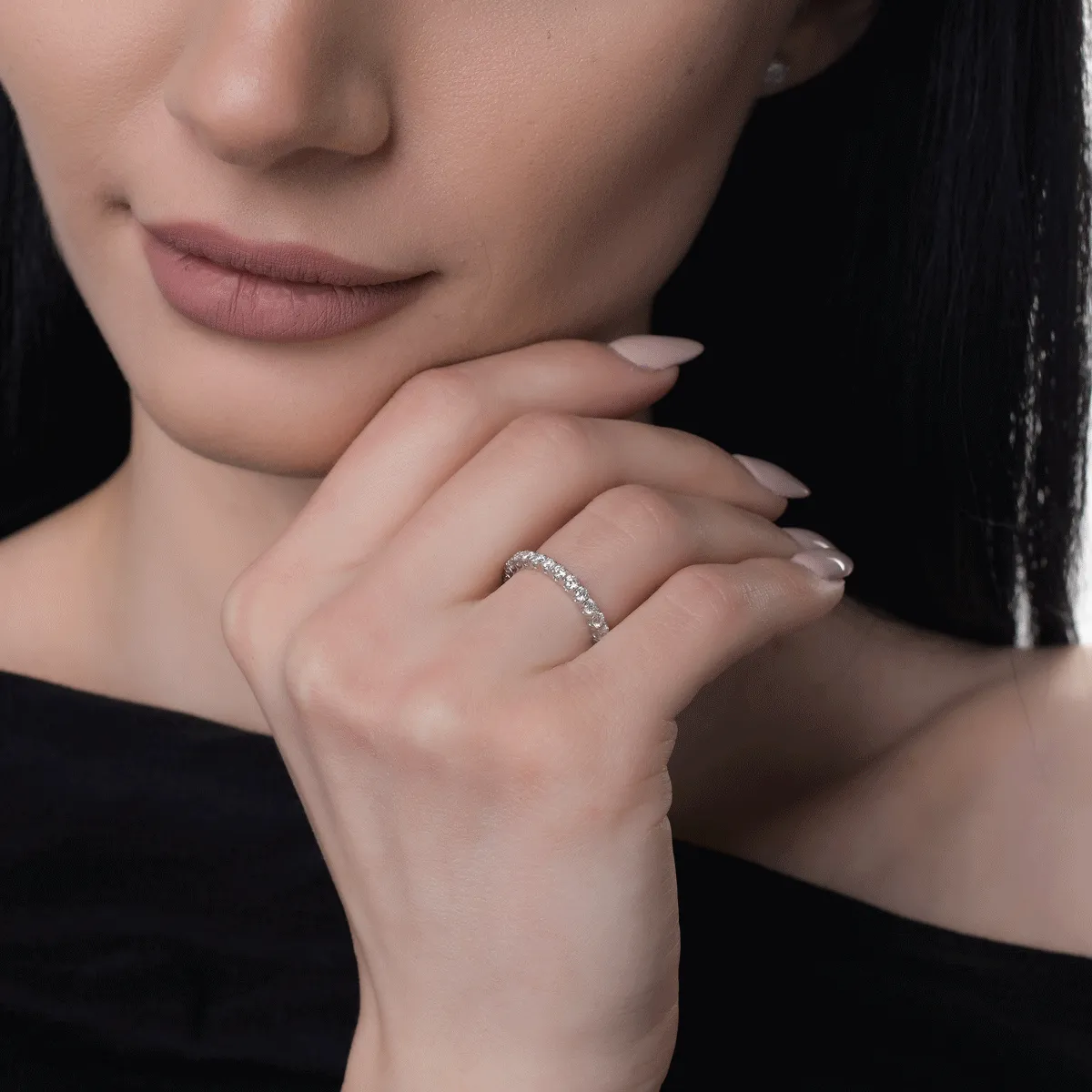 Inel din aur alb de 18K cu diamante de 1ct