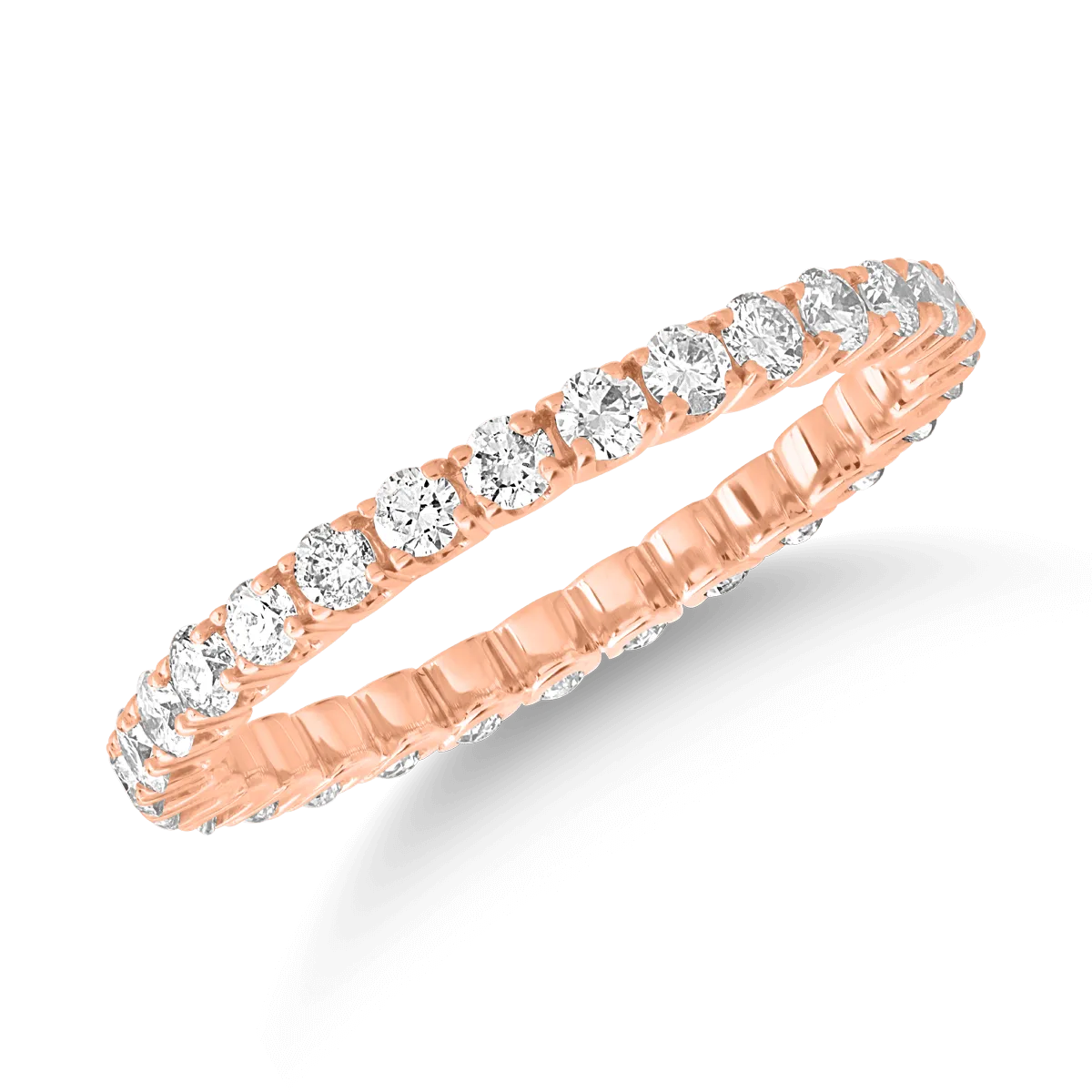 Inel din aur roz cu diamante de 1ct