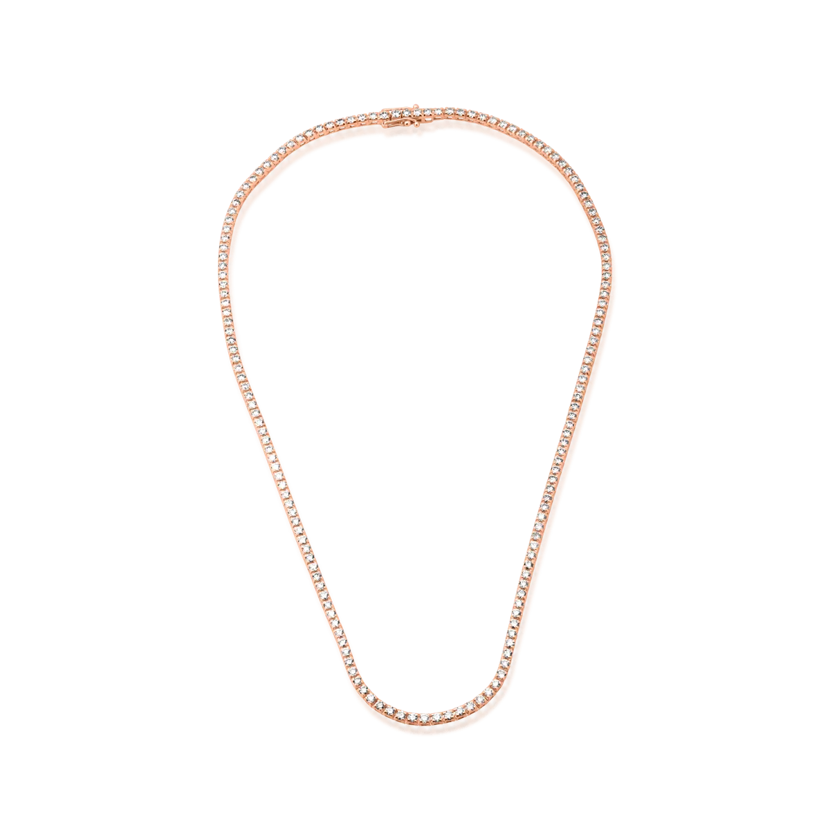 18K rose gold tennis necklace with 6ct brown diamonds