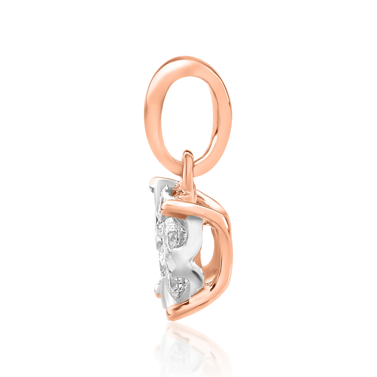 18K rose gold pendant with diamonds of 0.34ct