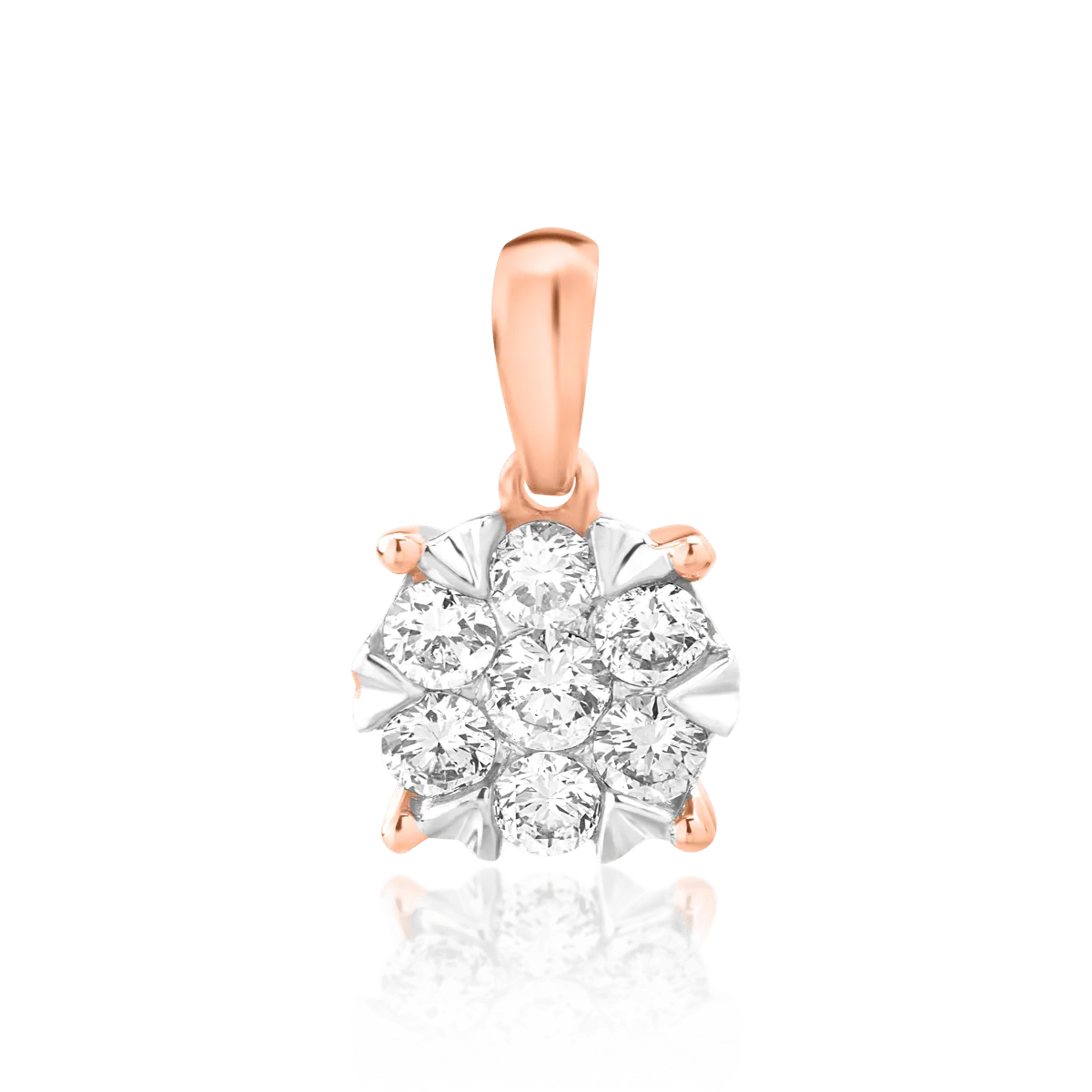 Pandantiv din aur roz cu diamante de 0.34ct